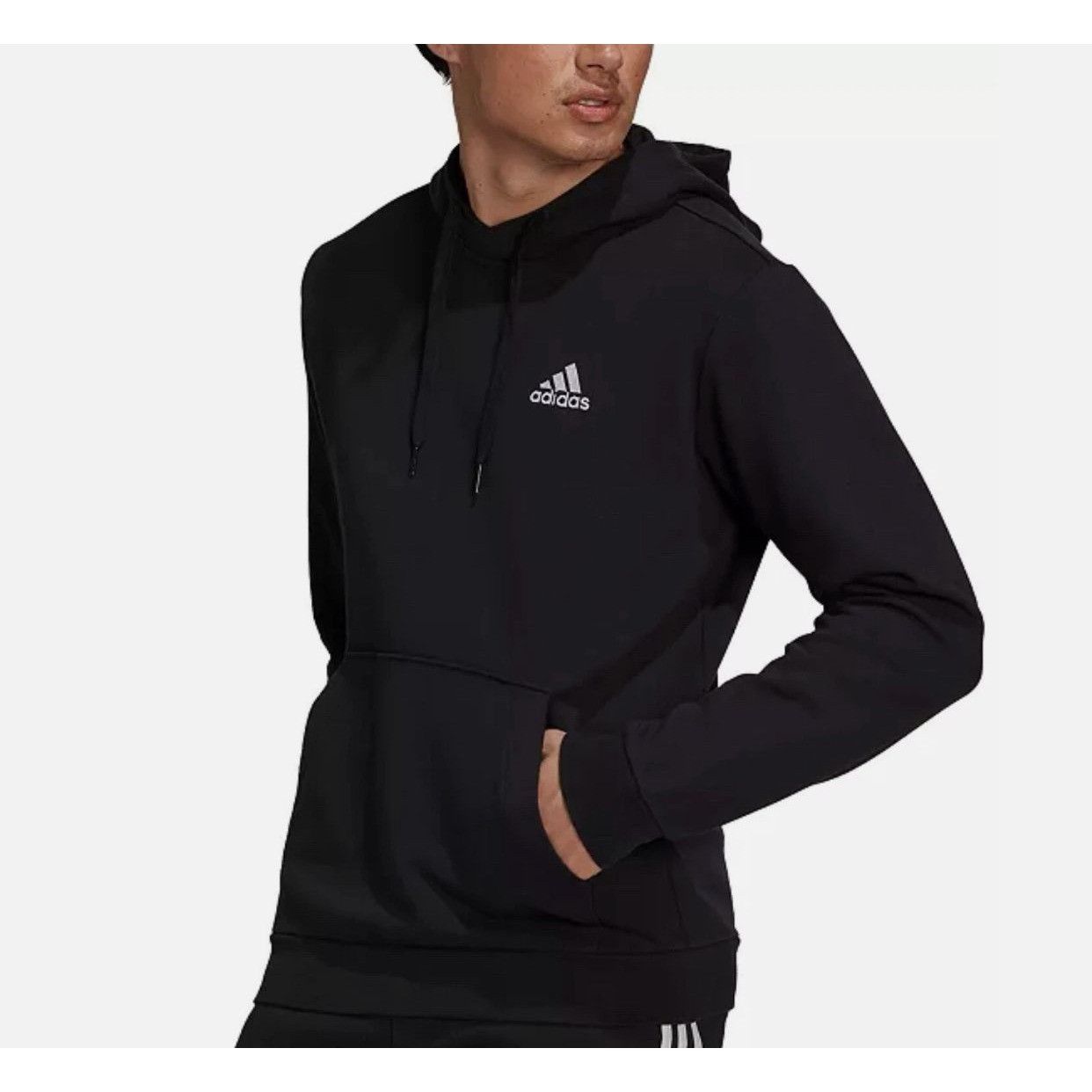 Adidas Adidas Black Pullover Hoodie Sweatshirt Mens Large Kangaroo Size US L / EU 52-54 / 3 - 1 Thumbnail