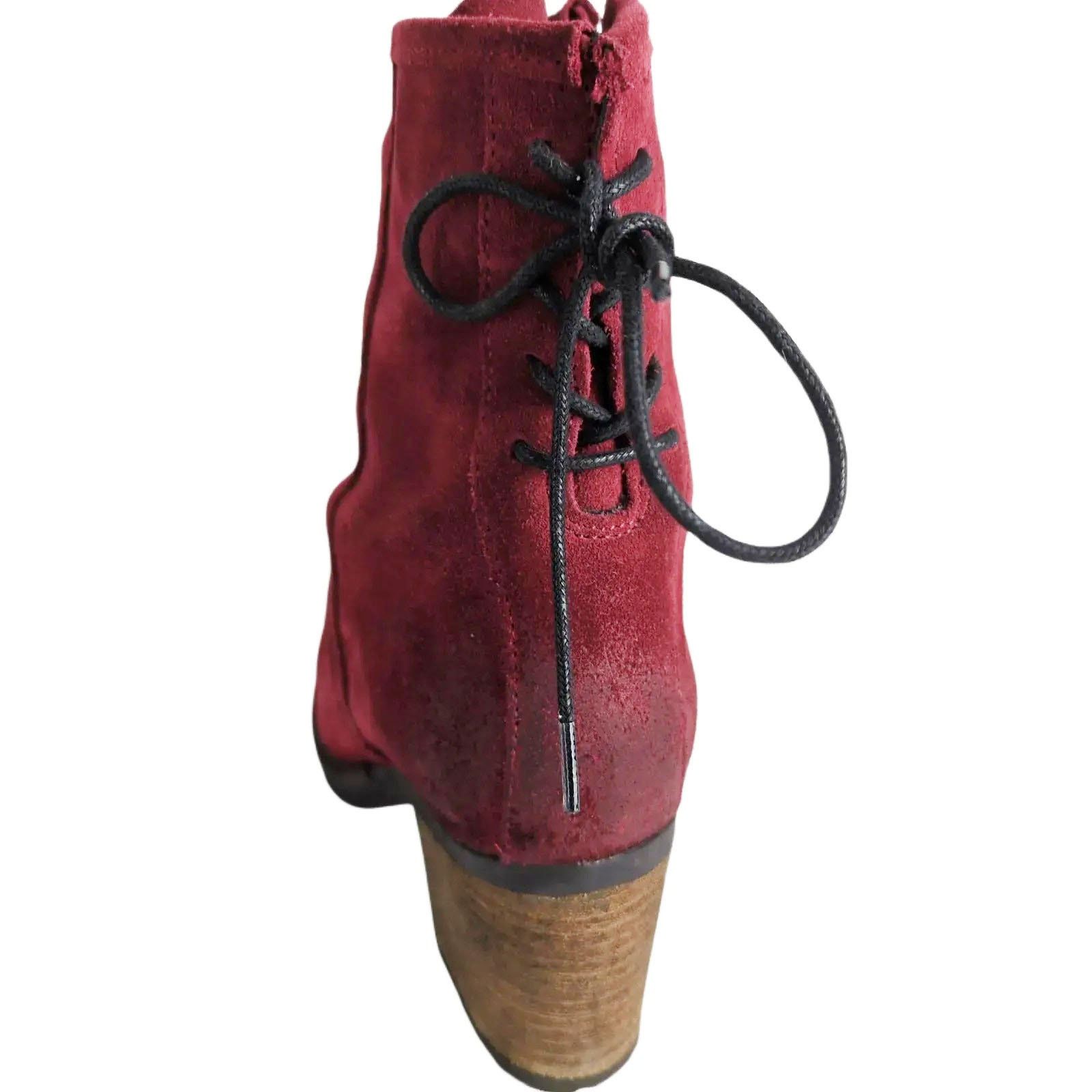 Other UK Bos & Co Barlow Women's 8 Red Suede Ankle Booties Size US 8 / IT 38 - 9 Thumbnail