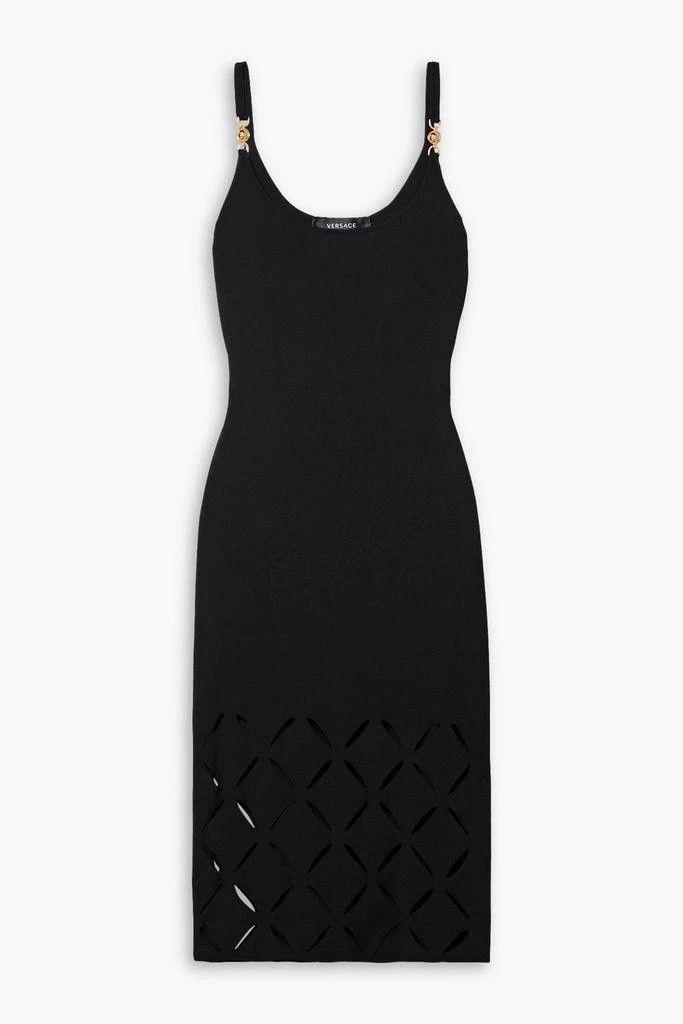 Versace o1y0226 Midi Dress in Black Size M / US 6-8 / IT 42-44 - 1 Thumbnail