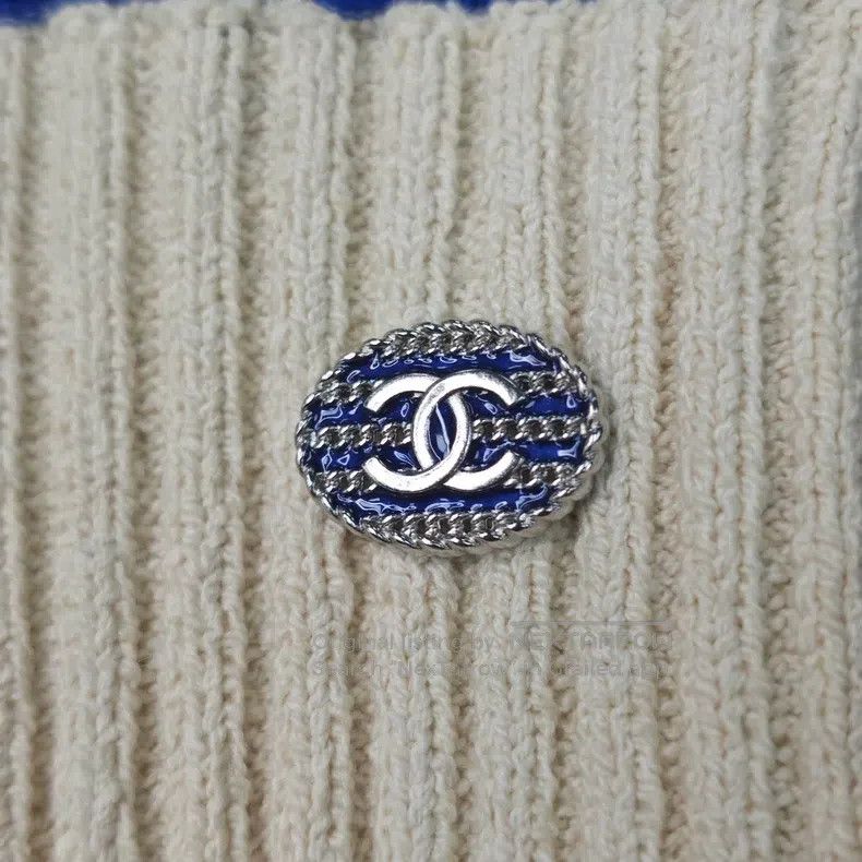 Chanel Chanel Blue and white classic logo cotton knitted dress Size XS / US 0-2 / IT 36-38 - 8 Thumbnail
