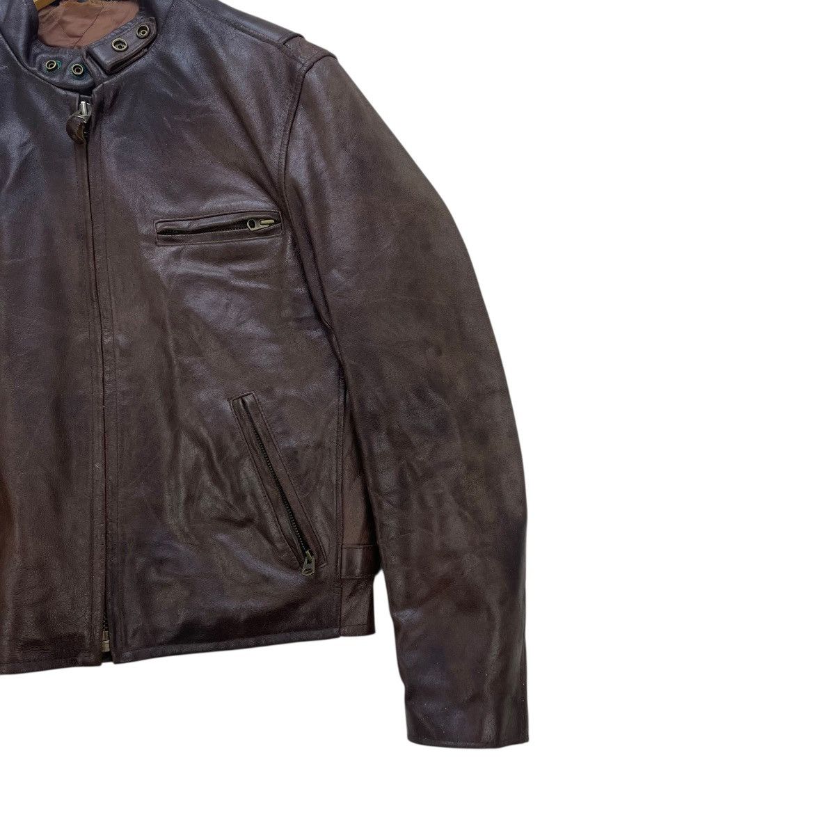 Genuine Leather 💥Vintage Cowhide Leather Riding Cafe Racer Jacket Size US M / EU 48-50 / 2 - 4 Thumbnail