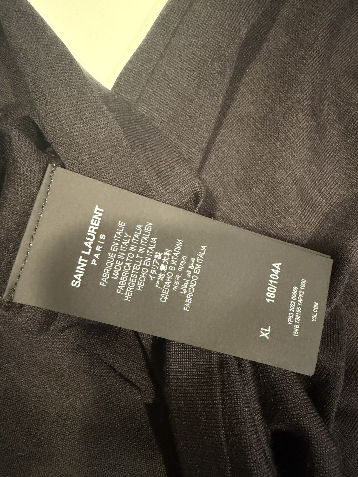 Saint Laurent Paris Saint laurent wool silk cashmere t shirt. XL. $1290 Size US XL / EU 56 / 4 - 6 Thumbnail