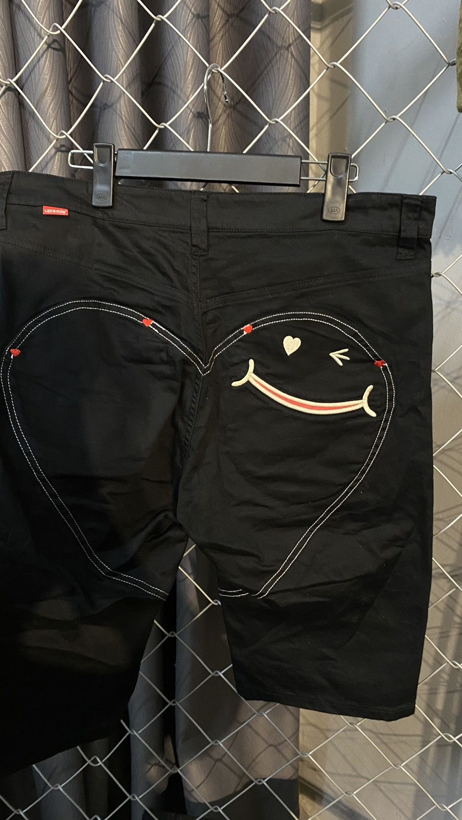 Designer × Japanese Brand UP SMILE😛 BIG LOVE SHORT PANTS BLACK MADEINSMILE JAPAN Size US 35 - 8 Thumbnail