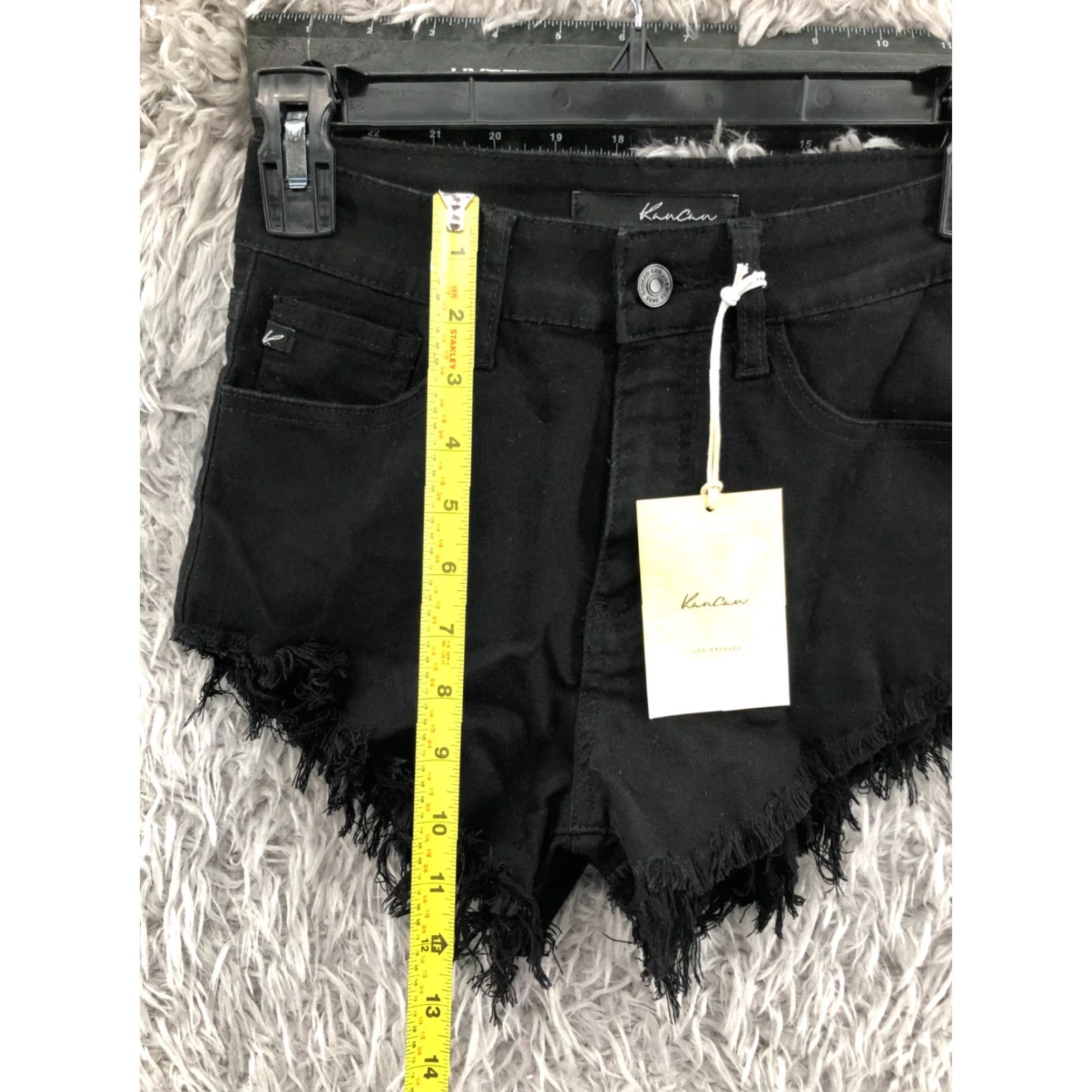 Vintage VINTAGE KanCan Cut-Off Shorts Juniors Womens Size 1 Mid Rise Dark Wash Black Size 25" / US 0 / IT 36 - 3 Thumbnail