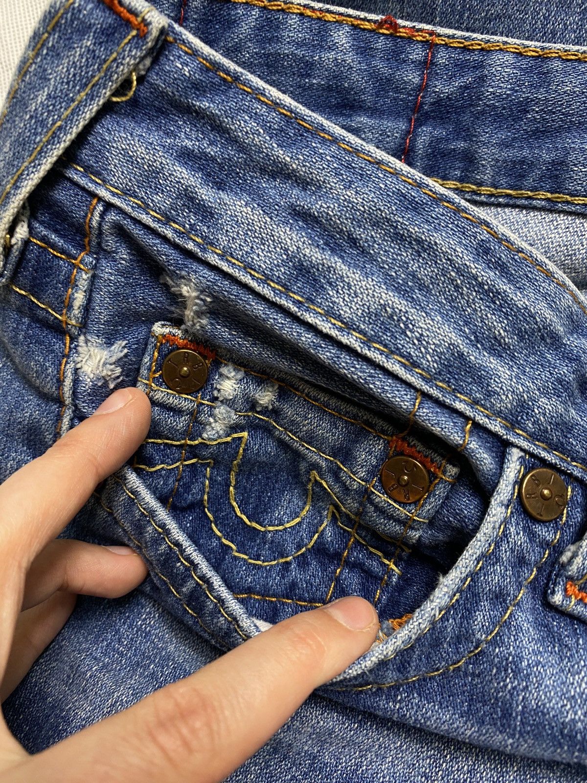 Other True Religion blue denim jeans embroidered pocket Buddha Size 27" / US 4 / IT 40 - 6 Thumbnail