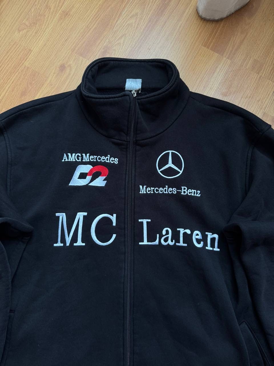 Mercedes-Benz Vintage McLaren Mercedes-Benz Racing Black Full Zip Hoodie Size US XL / EU 56 / 4 - 2 Thumbnail