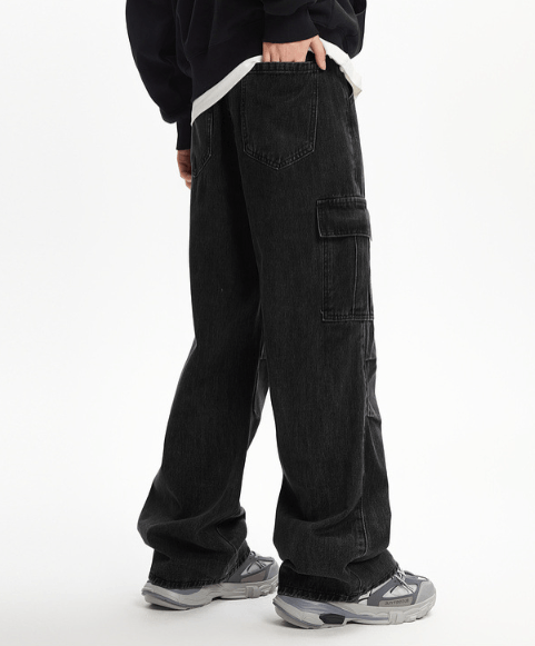 Japanese Brand × Jean Japanese retro cleanfit washed distressed cargo jeans Size US 32 / EU 48 - 4 Thumbnail