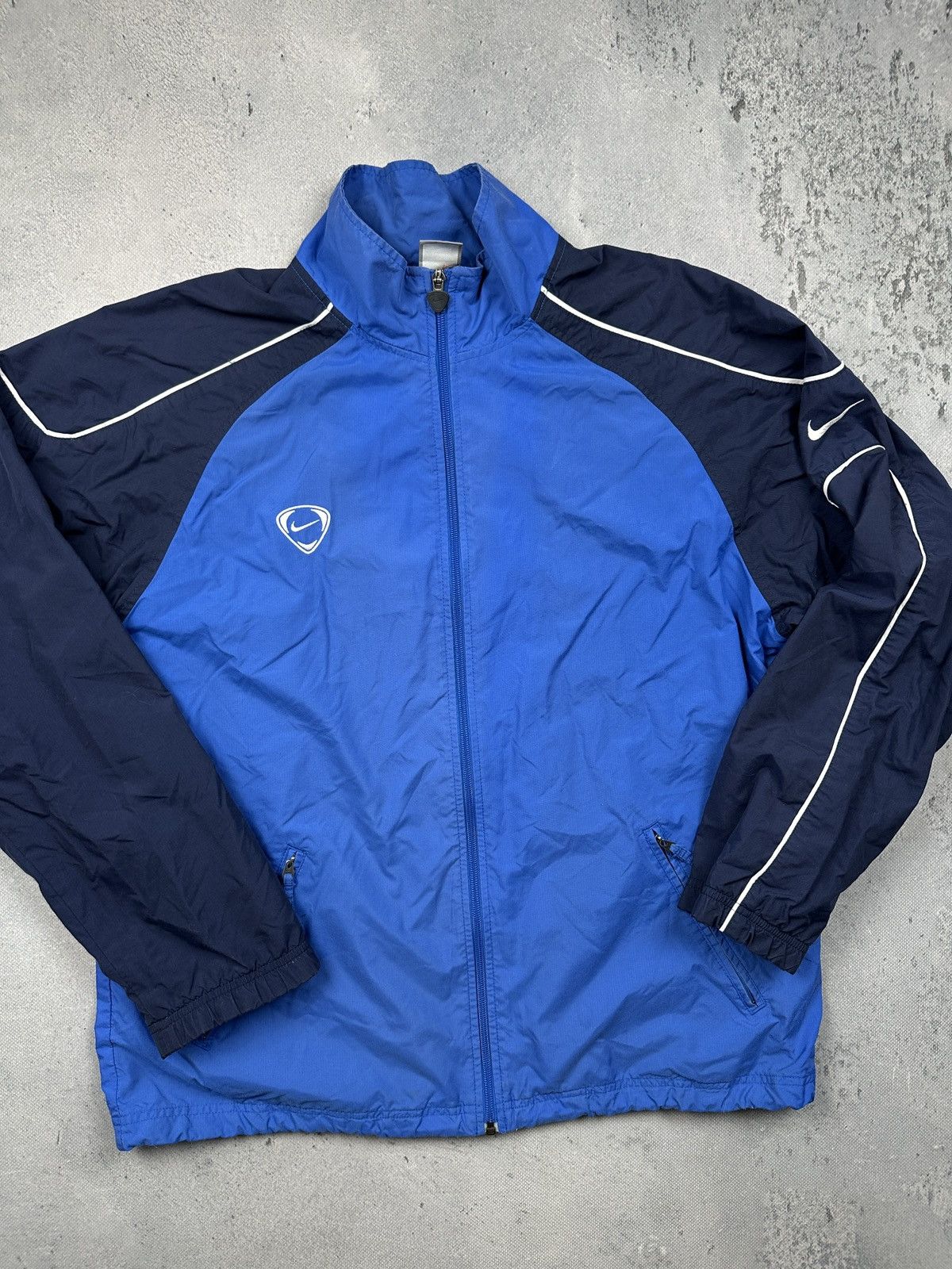Nike Vintage Nike Blue Navy Track Jacket Full Zip Mesh Lining 90s Size US L / EU 52-54 / 3 - 4 Thumbnail
