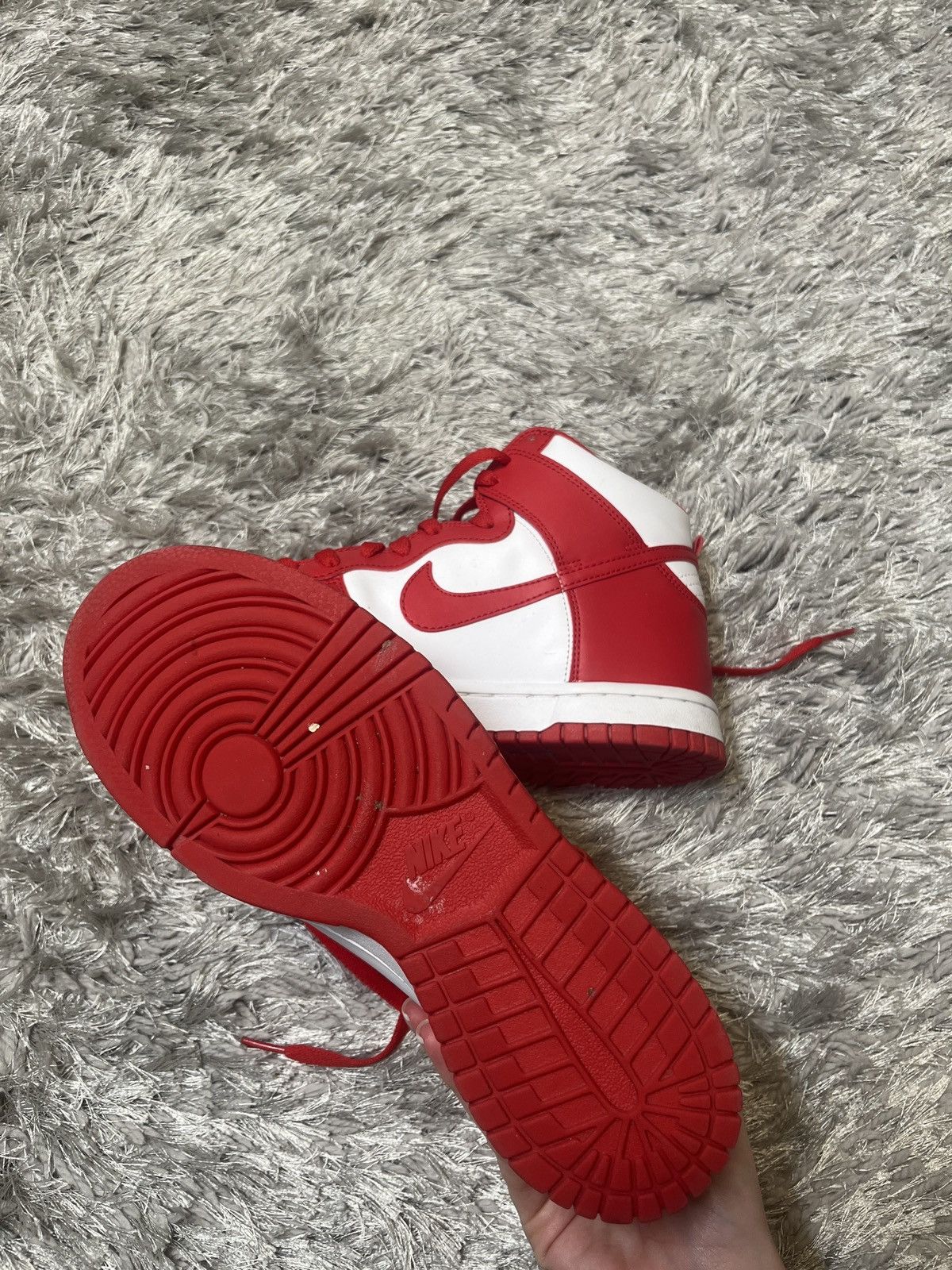 Nike Nike Red & White High Top Dunks Size US 8.5 / IT 38.5 - 2 Thumbnail