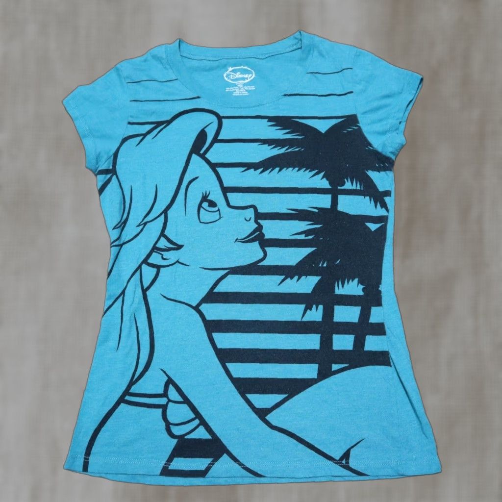 Disney VINTAGE Disney Little Mermaid Long Sleeve T-Shirt Women Medium Blue Casual Graphics Size M / US 6-8 / IT 42-44 - 1 Thumbnail