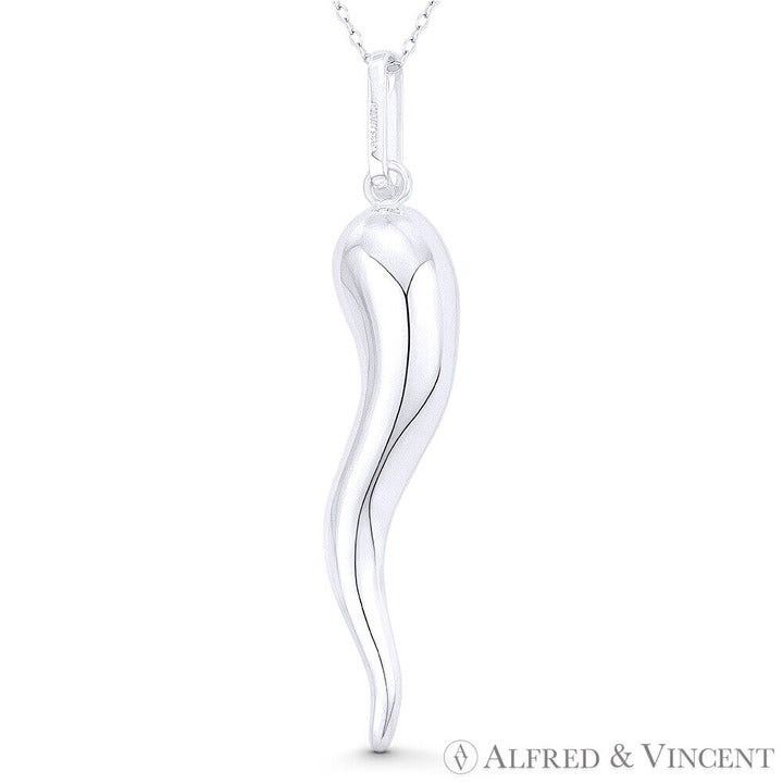 Other Italian Horn Corno Evil Eye Pendant in .925 Sterling Silver Size ONE SIZE - 1 Preview