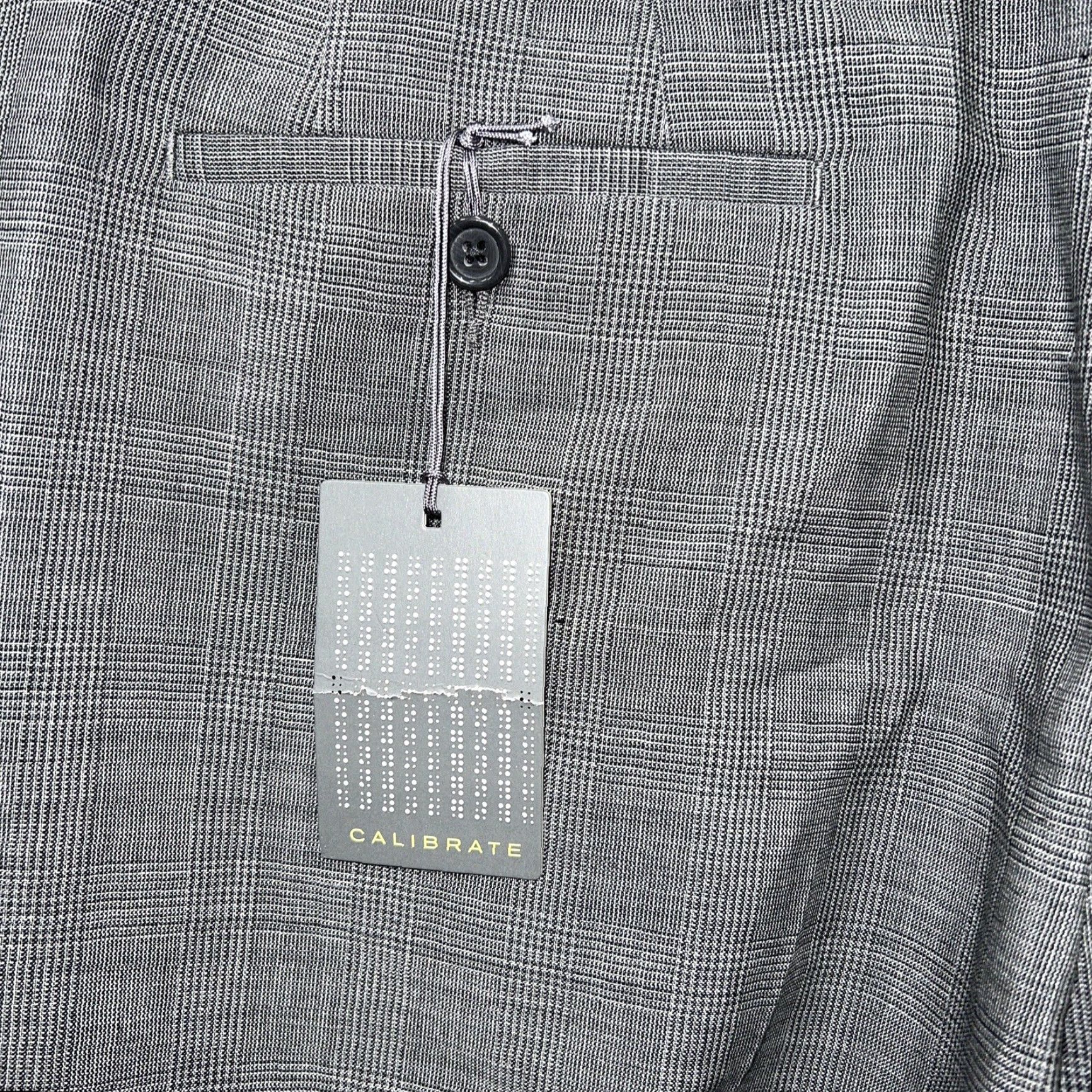 Vintage NWT Calibrate Dress Pants Mens 38x36.5 Gray Not Hemmed Traditional Inseam 36 Office Wear Pants Mens Size US 38 / EU 54 - 4 Thumbnail