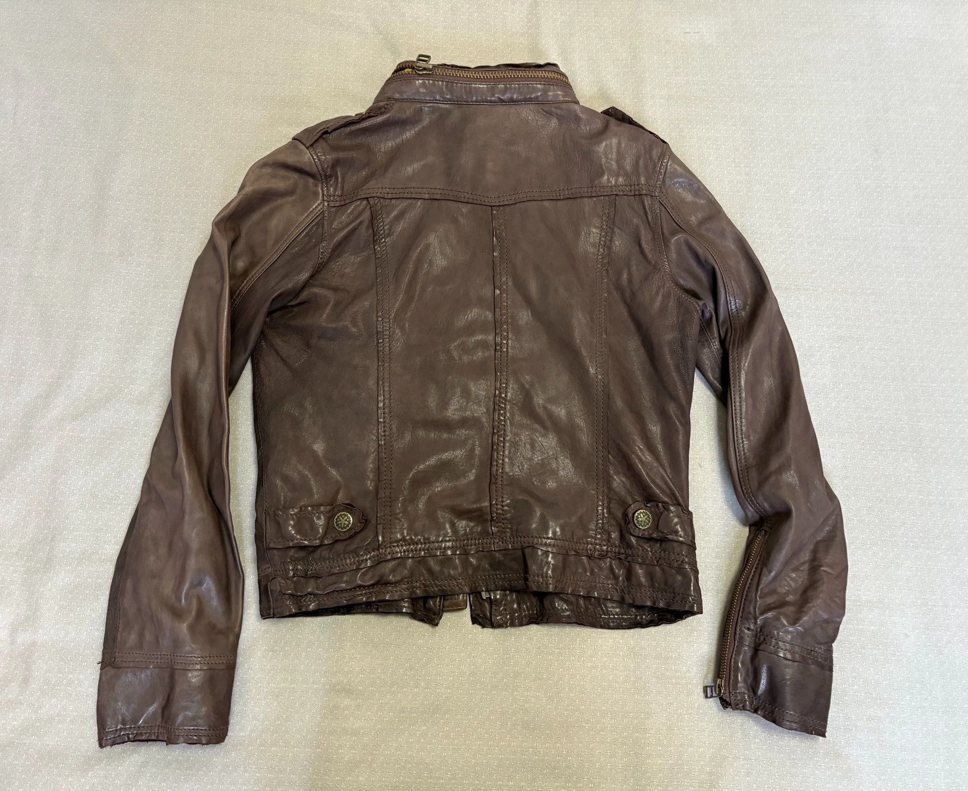 Other Luva+Tram Vintage Leather Jacket Workwear Pockets Slim Short Size US M / EU 48-50 / 2 - 6 Thumbnail