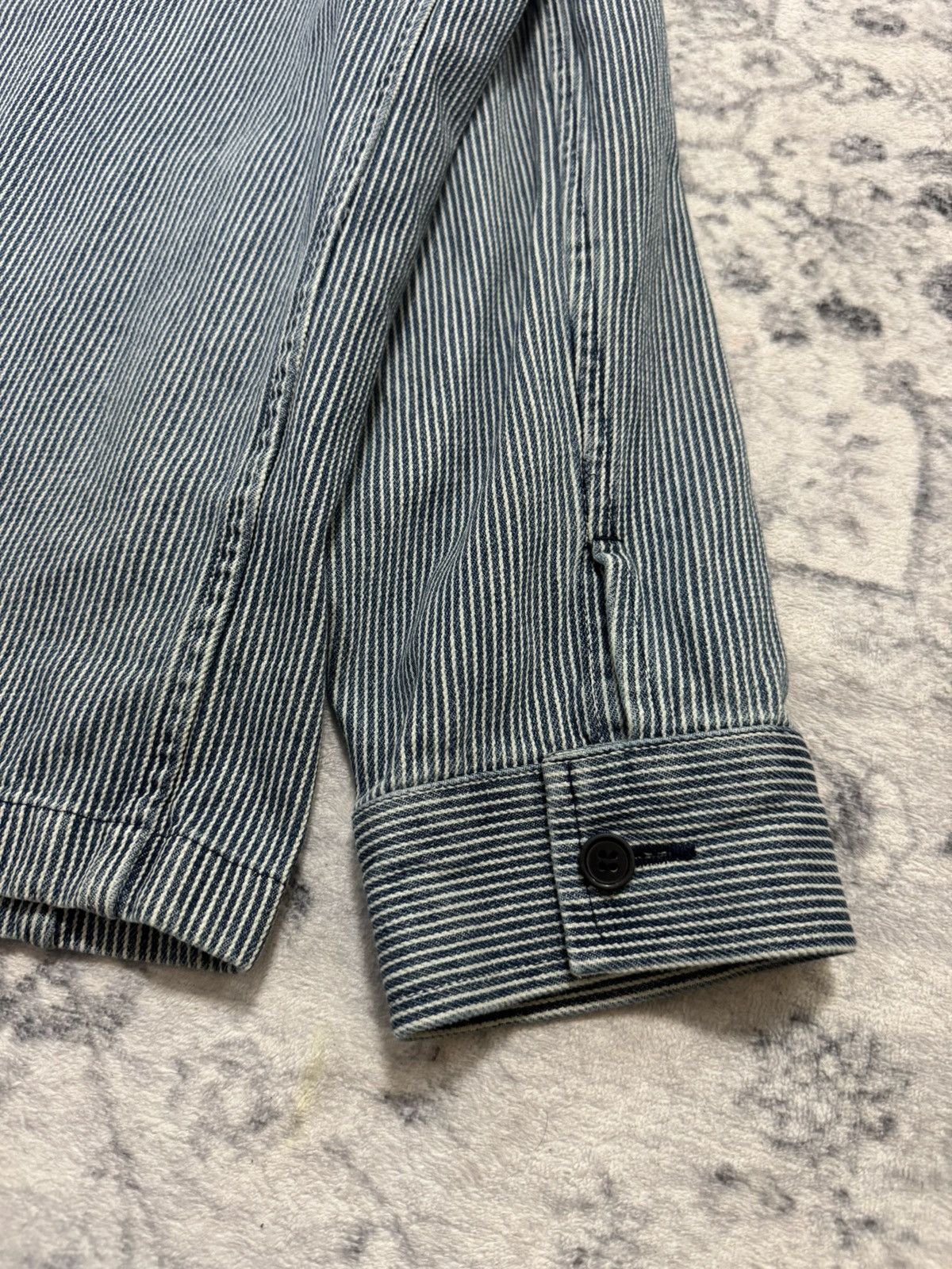 Japanese Brand VINTAGE BC FACTORY HICKORY SLASH POCKET JACKET Size US L / EU 52-54 / 3 - 8 Thumbnail