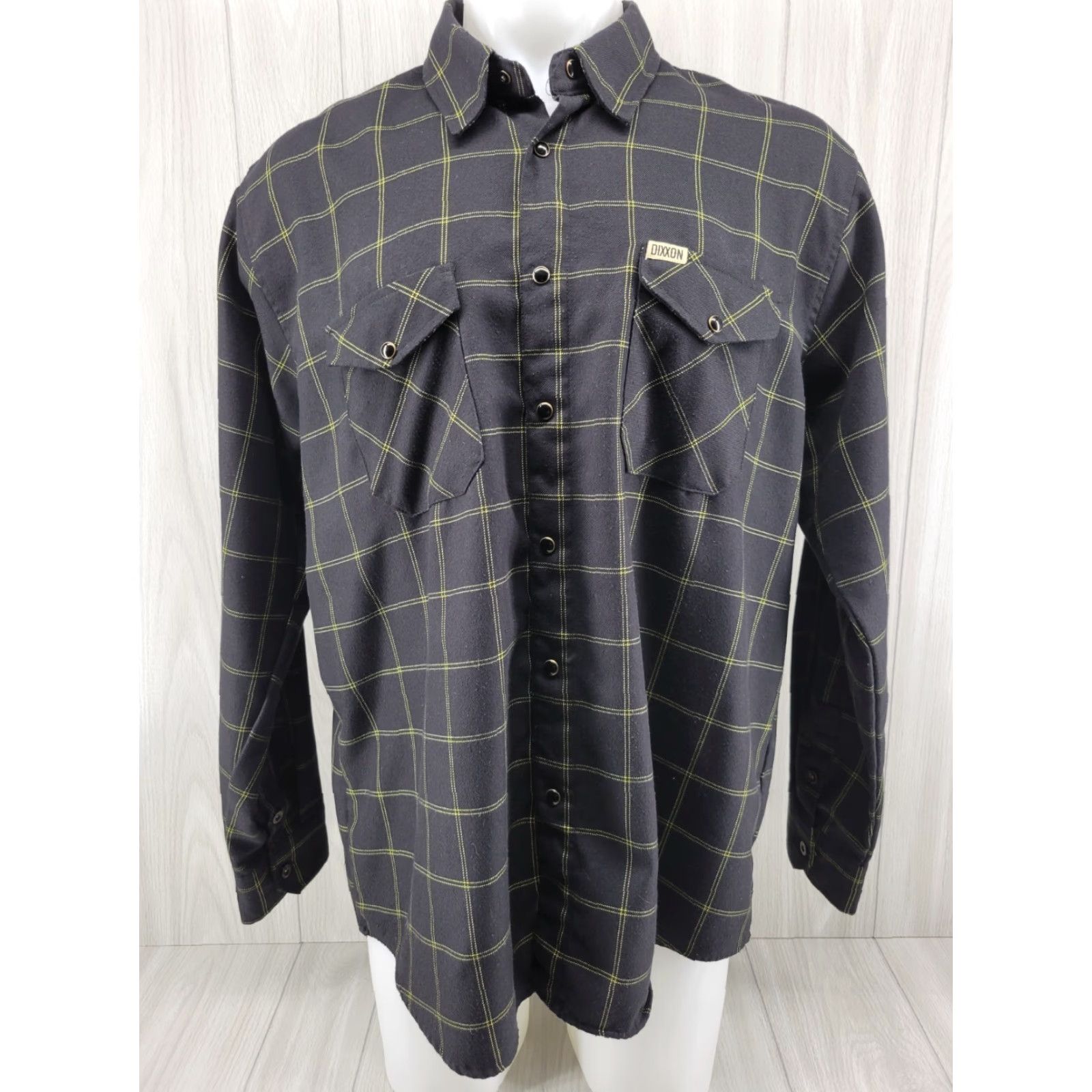 Vintage Dixxon Flannel Stay Gold Mens XL Black Gold Plaid Pearl Snap Long Sleeve Shirt Size US XL / EU 56 / 4 - 2 Thumbnail