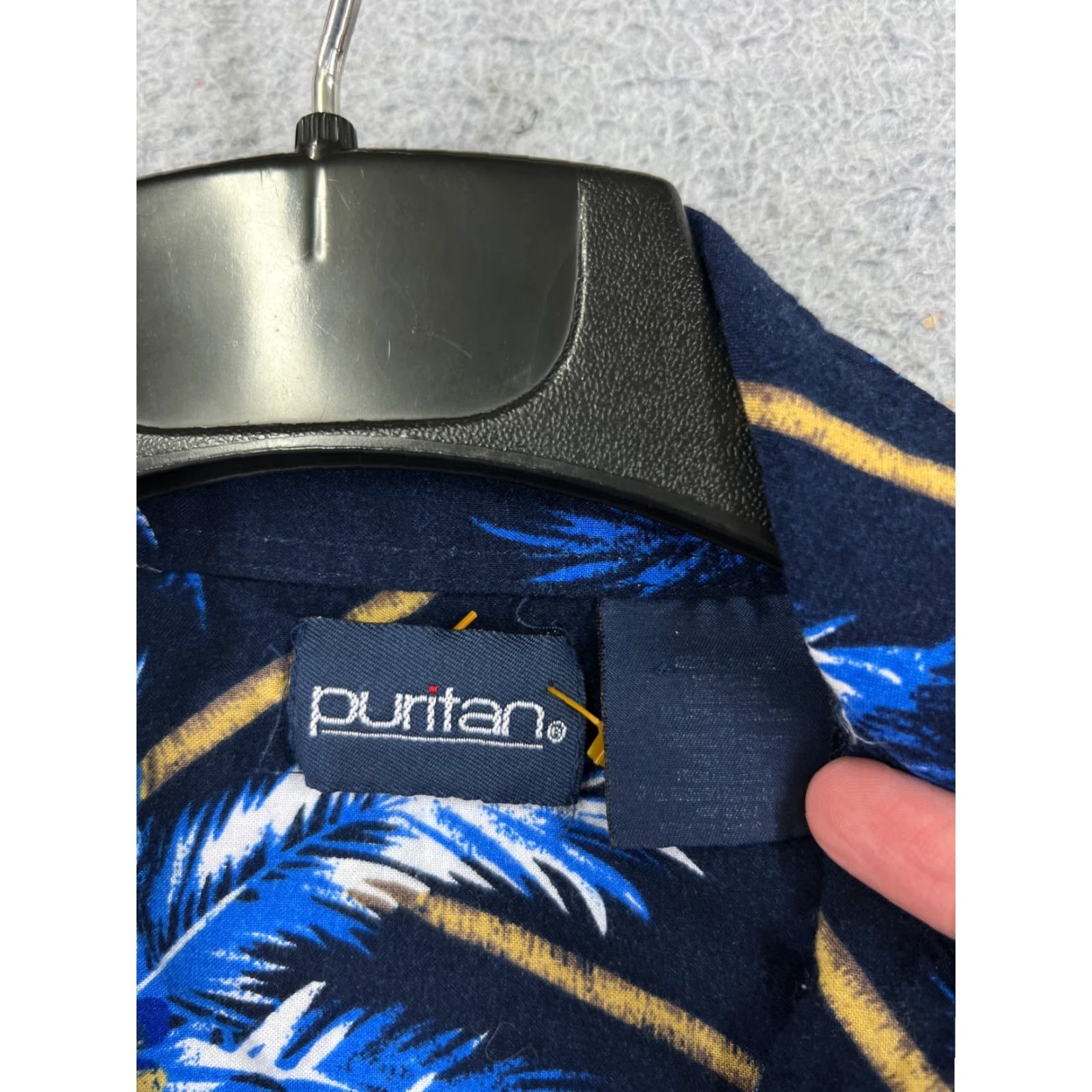 Vintage Puritan Shirt Mens XL Blue Palm Print Hawaiian Vacation Beach Button Up Shirt Size US XL / EU 56 / 4 - 7 Thumbnail