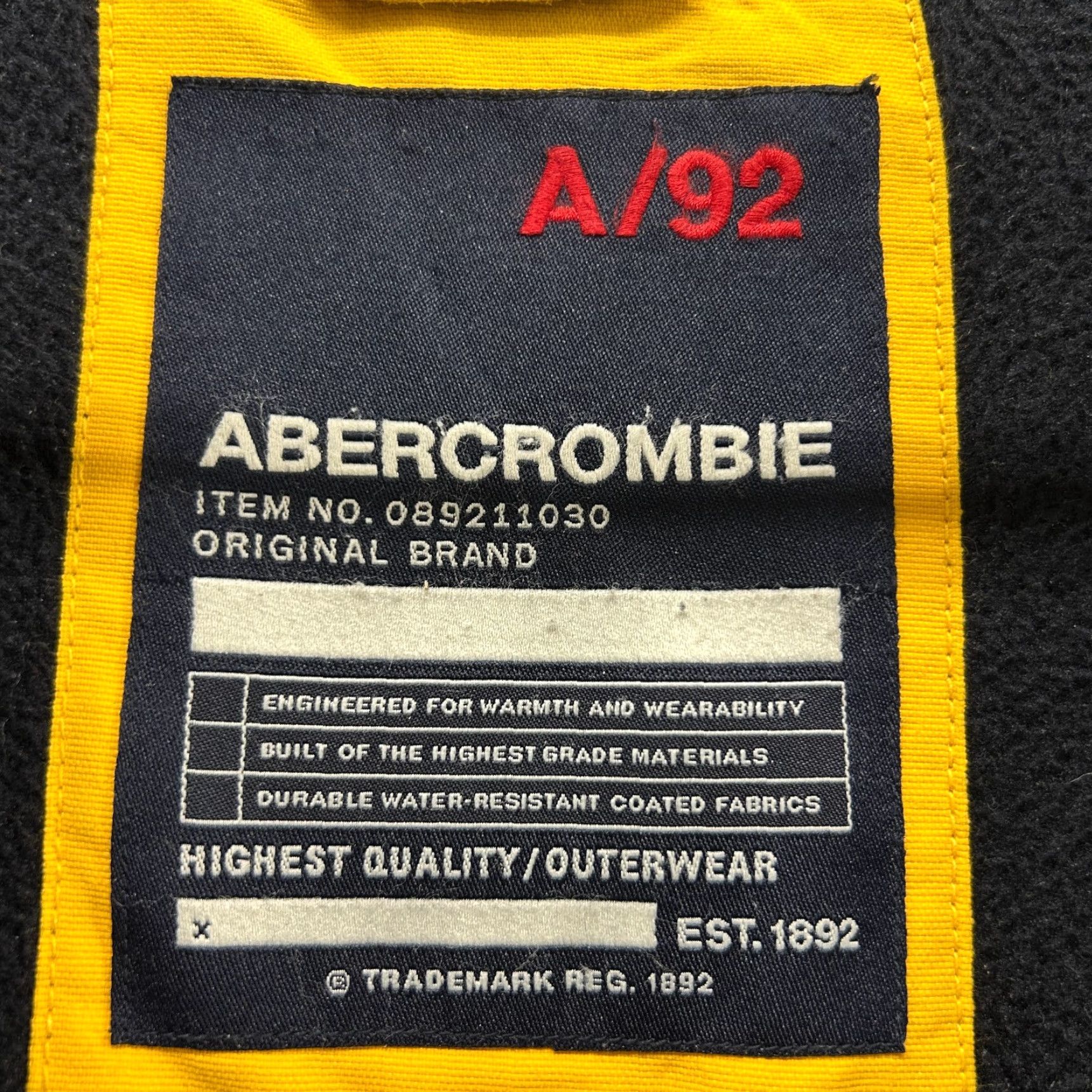 Abercrombie & Fitch VINTAGE Abercrombie Jacket Mens XL Yellow Parka Full Zip Fleece Lined Snow 90s Size US XL / EU 56 / 4 - 7 Thumbnail