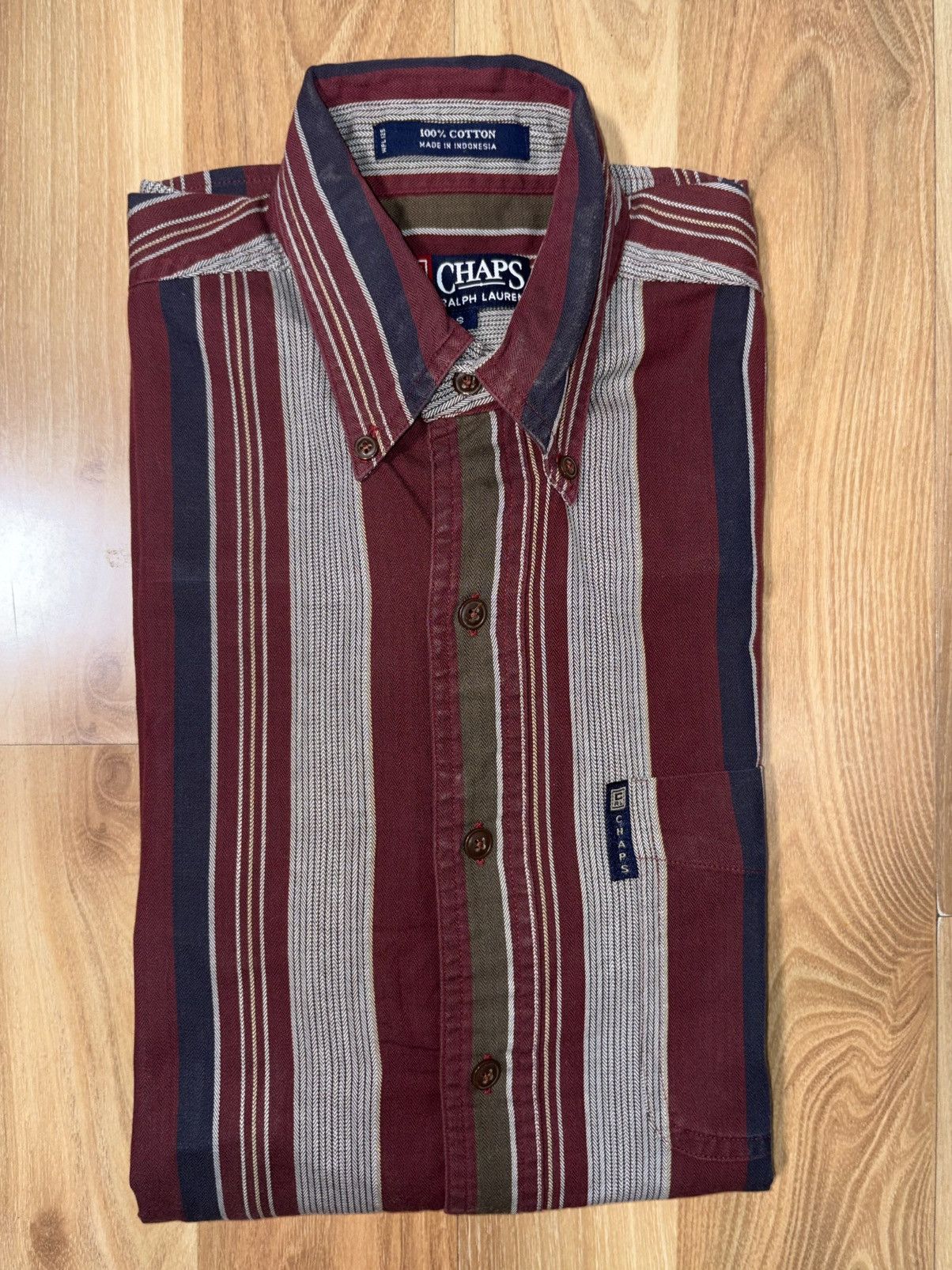 Ralph Lauren VTG 90s Chaps RalphLauren MultiStripe HerringboneShirt SizeS Size US S / EU 44-46 / 1 - 3 Thumbnail