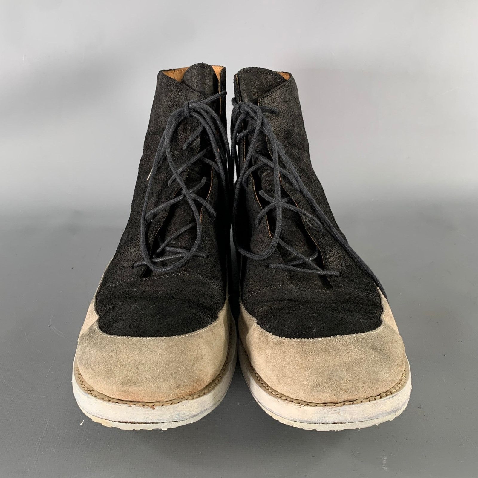 Other A MCDONALD 11 Black Grey Color Block Suede Lace Up Boots Size US 11 / EU 44 - 4 Thumbnail