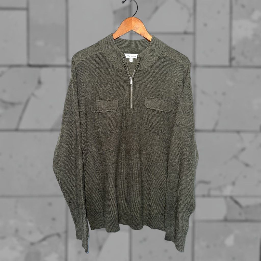 Peter Millar Peter Millar Sweater 1/4 Zip Merino Wool Men XL Green Pullover Shirt? Size US XL / EU 56 / 4 - 1 Thumbnail