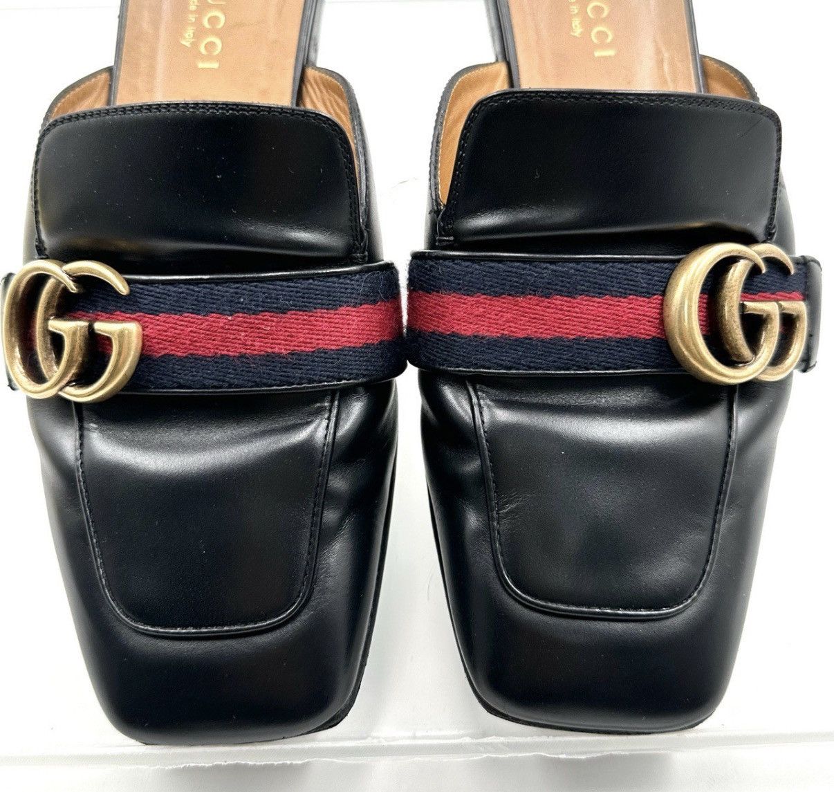 Gucci Gucci/Double G Logo Black Flat Mule Slippers K12 Size US 6.5 / IT 36.5 - 6 Thumbnail
