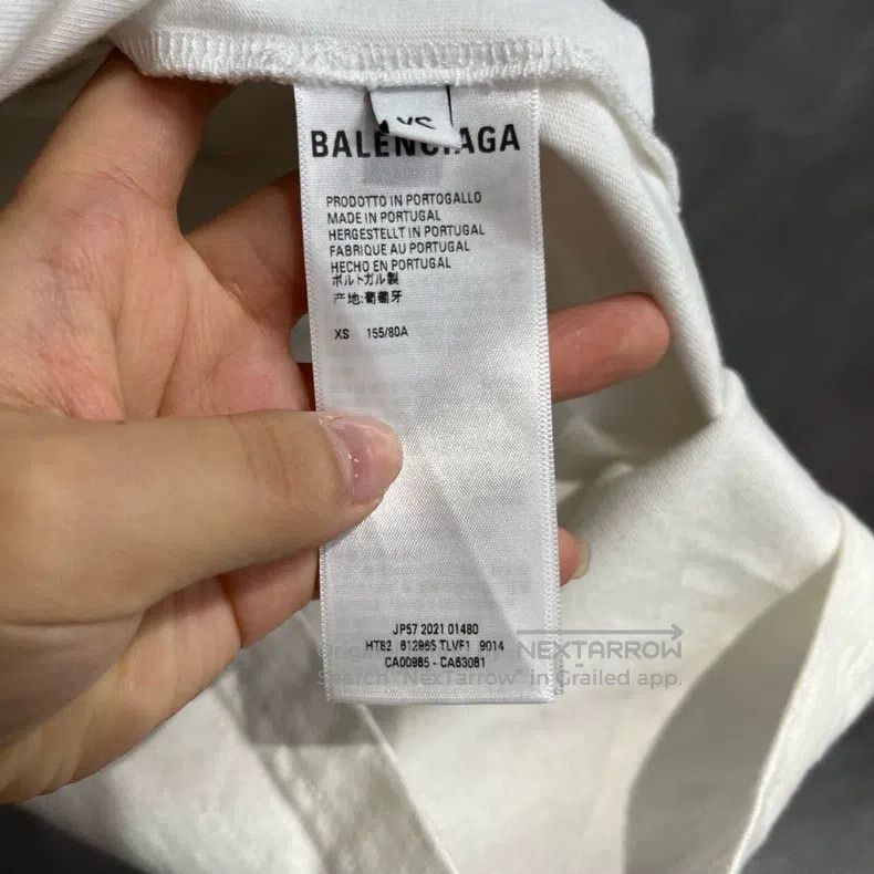 Balenciaga Balenciaga White slime print round neck short-sleeve T-shi Size US XS / EU 42 / 0 - 4 Thumbnail