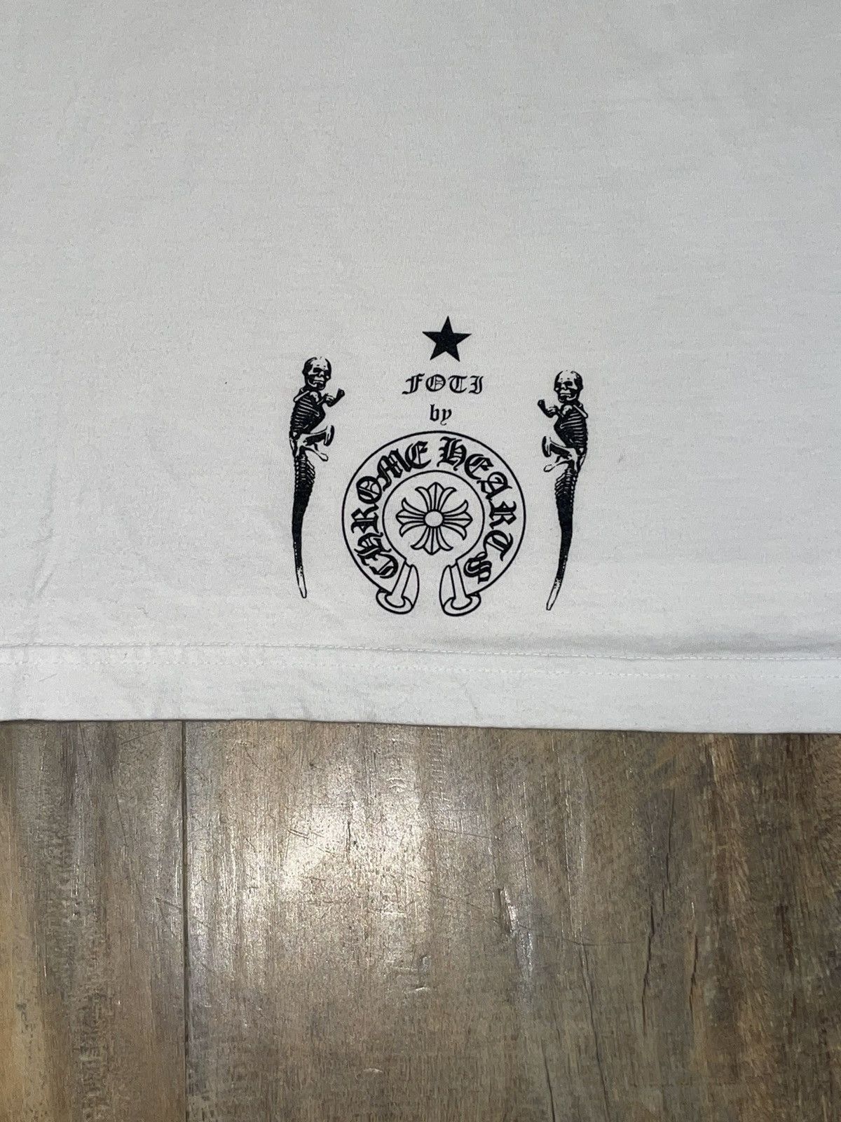 Chrome Hearts RARE Chrome Hearts Foti Circle Skeleton Logo White Tee Size US L / EU 52-54 / 3 - 5 Thumbnail