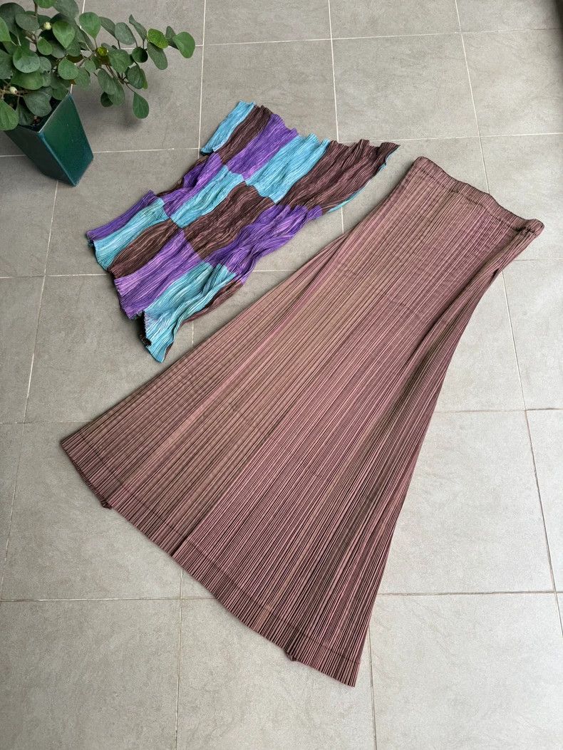 Issey Miyake Issey Miyake size:2 A brown-purple main color block horizo Size S / US 4 / IT 40 - 6 Thumbnail
