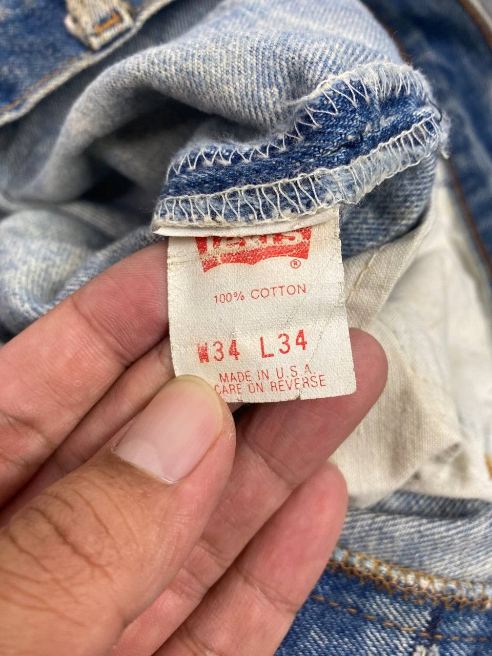 Levi's vintage levis 501xx distressed denim nice design Size US 35 - 21 Thumbnail