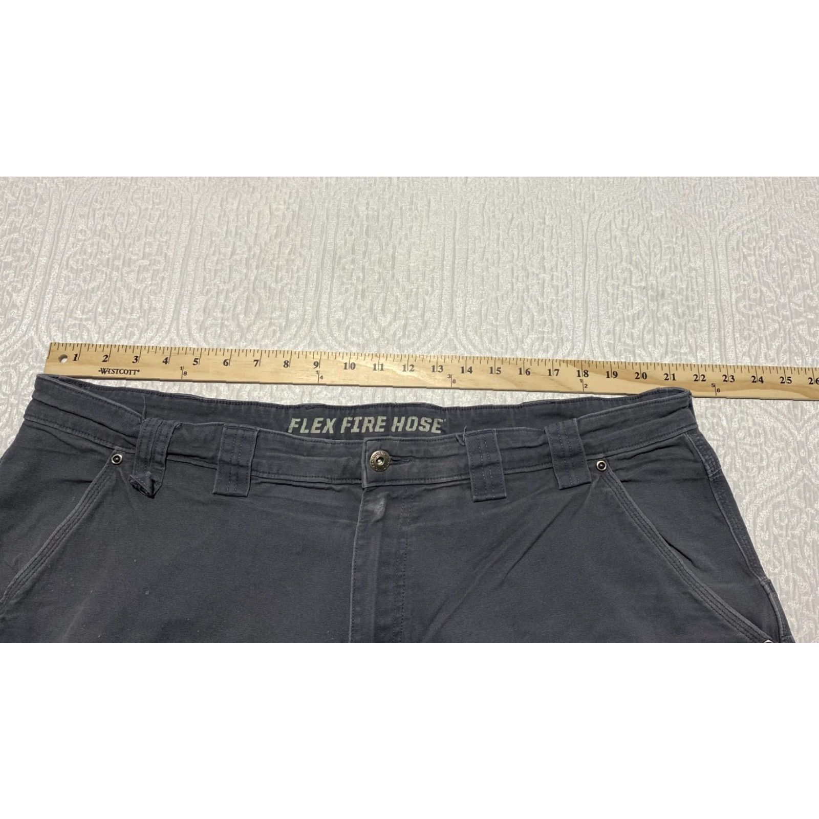Duluth Trading Company Duluth Trading Flex Fire Hose Pants Mens 42x30 Gray Carpenter Workwear Utility Size US 42 / EU 58 - 3 Thumbnail