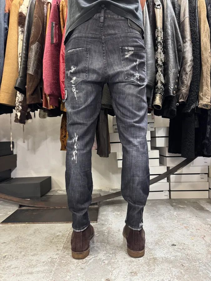 Designer × Dsquared2 × Vintage AW2017 DSquared2 Grey Distressed Denim Jeans Size US 33 - 4 Thumbnail