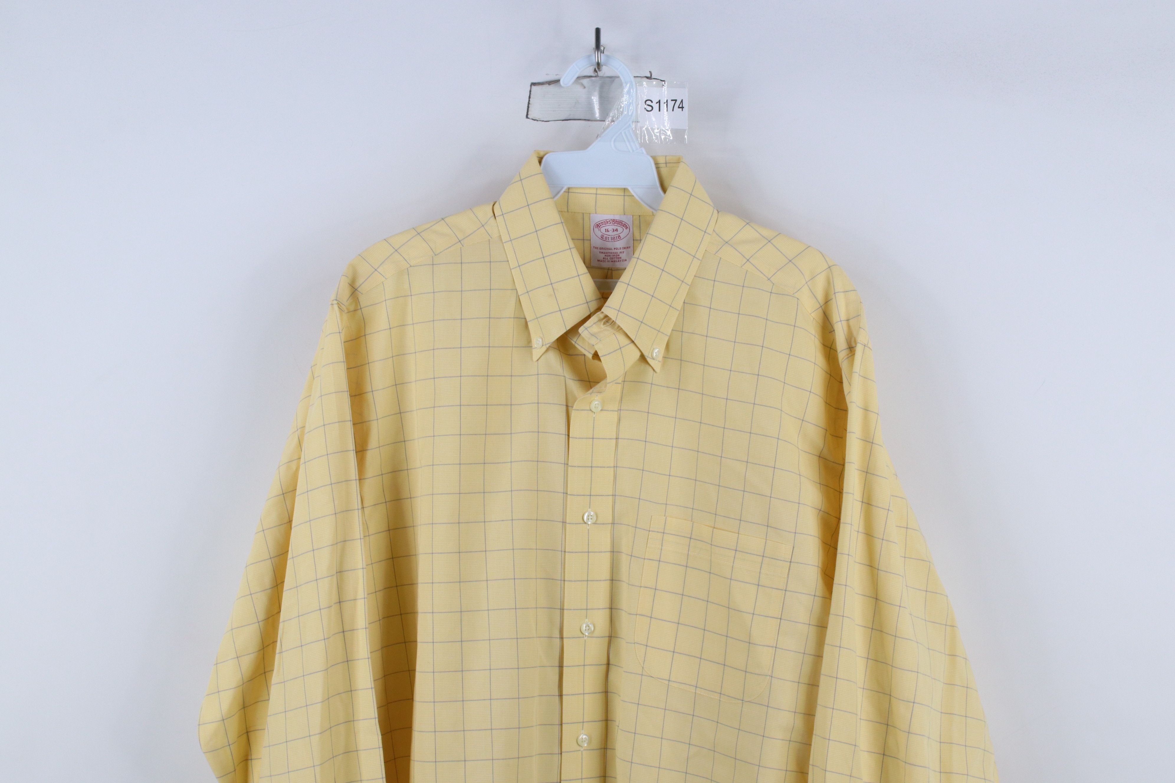 Brooks Brothers × Vintage Vintage Brooks Brothers Cotton Button Down Shirt OCBD Plaid Size US M / EU 48-50 / 2 - 2 Thumbnail