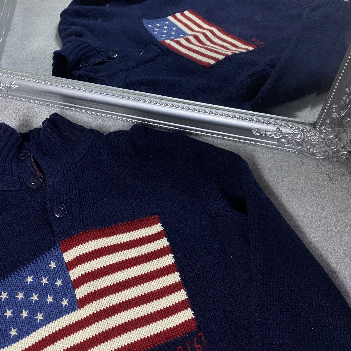 Polo Ralph Lauren Vintage Polo Ralph Lauren USA Flag 1/4 Zip Sweater Size US L / EU 52-54 / 3 - 8 Thumbnail