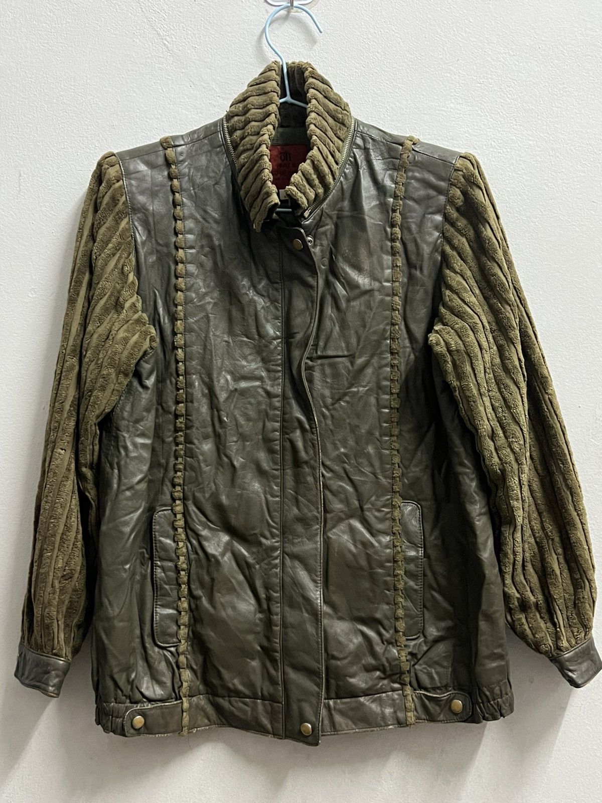 Japanese Brand × Vintage Vintage PARIENNE PART 3 zipper jacket leather sleeve velvet Size US M / EU 48-50 / 2 - 1 Thumbnail