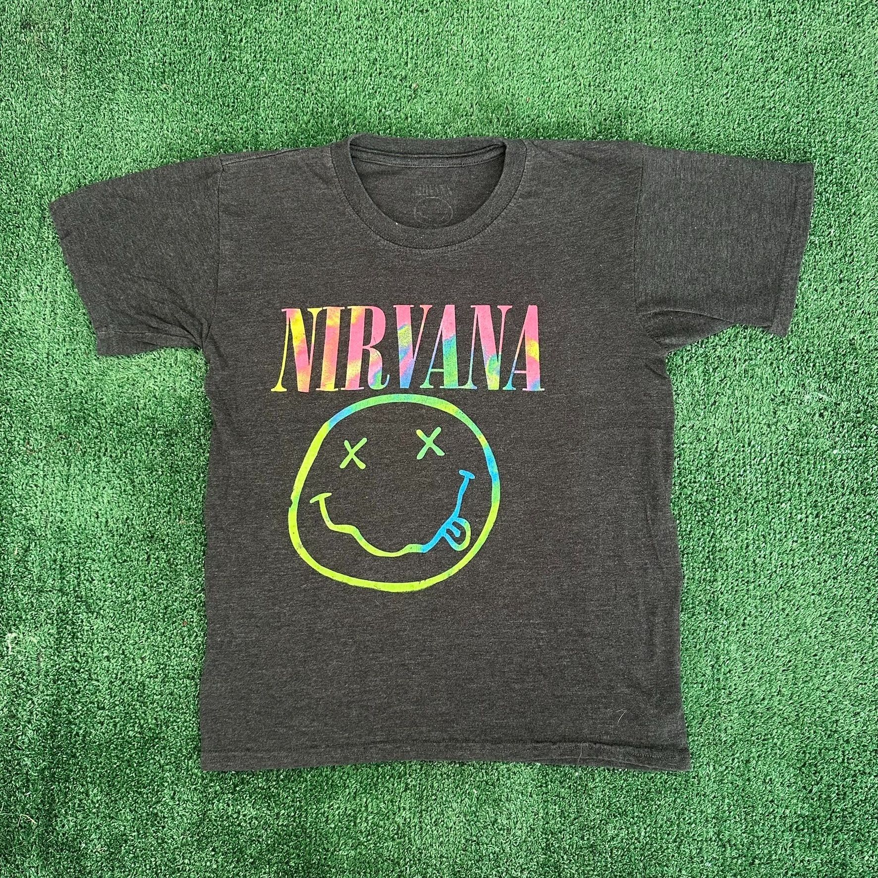 Nirvana Vintage Y2K Nirvana Smiley T-Shirt Grunge Rock Band Logo Tee Size US XS / EU 42 / 0 - 1 Thumbnail