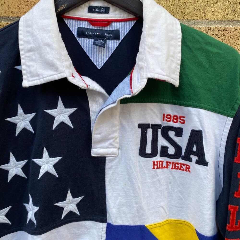 Tommy Hilfiger Vintage Tommy Hilfiger Embroidered Polo Rugby Sweater Long Size US L / EU 52-54 / 3 - 4 Thumbnail