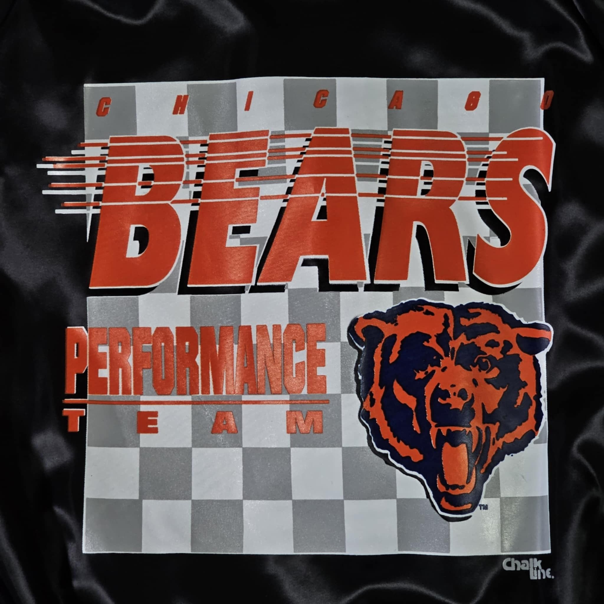 Chalk Line × NFL × Vintage Chicago Bears Vintage 80s Chalk Line Satin Bomber Jacket Size US L / EU 52-54 / 3 - 5 Thumbnail