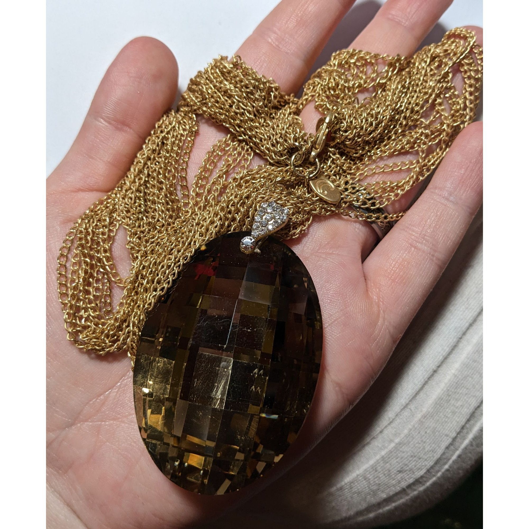 Other Charming Charlie Gold Glam Glass Necklace Size ONE SIZE - 15 Thumbnail