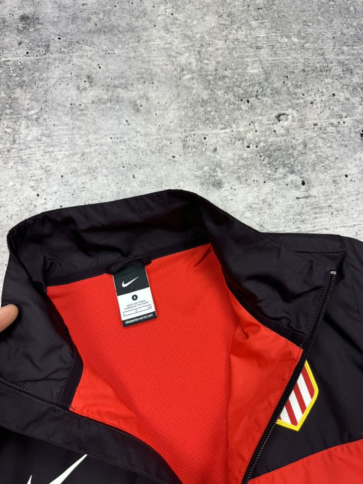 Nike × Vintage Vintage Nike Athletico Madrid Y2K Nylon Soccer Bomber Jacket Size US S / EU 44-46 / 1 - 10 Thumbnail
