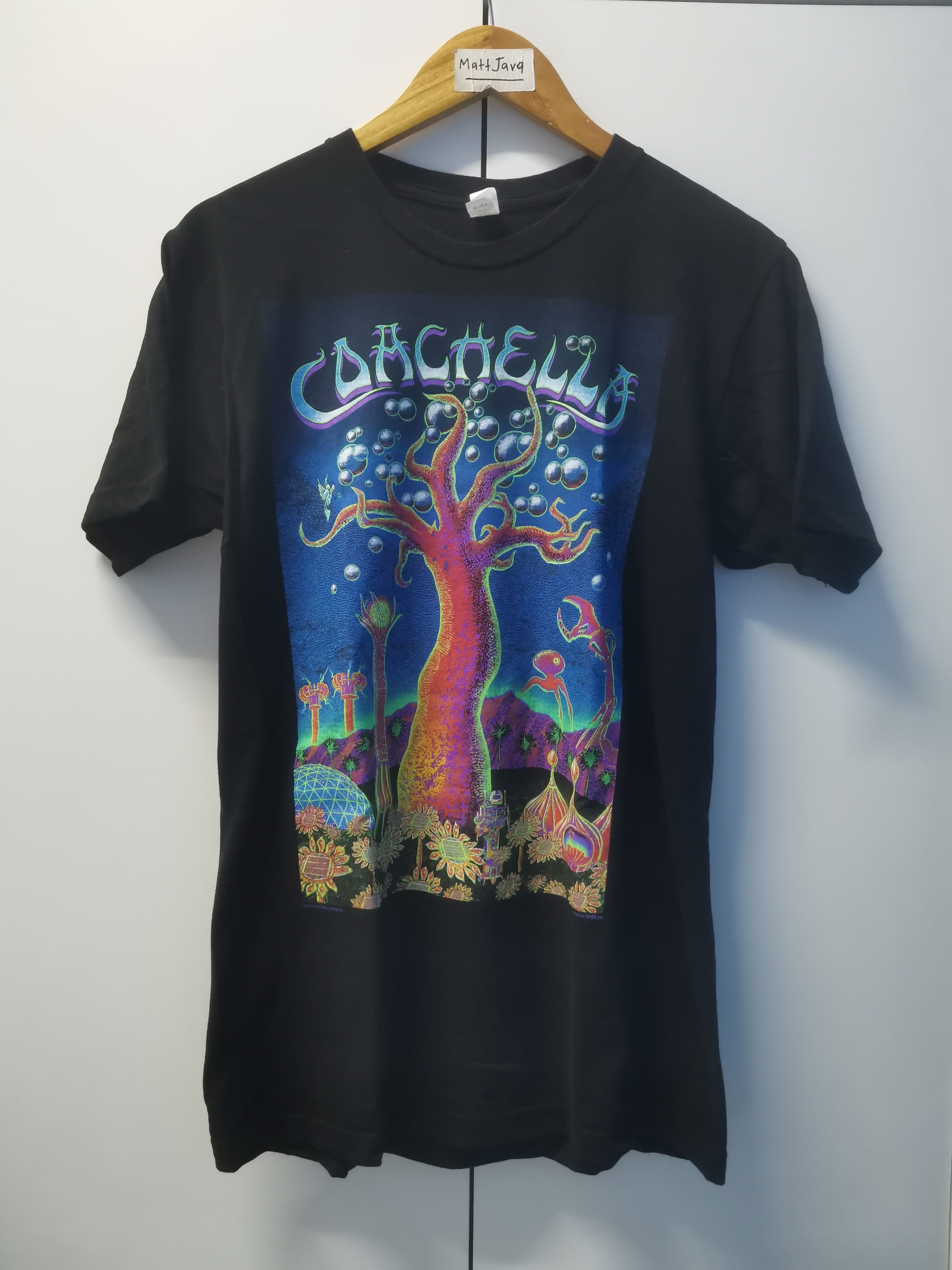 image of Band Tees x Coachella 2009 Lineup Festival Music Band Tee The Cure Bowie in Black (Size Medium)