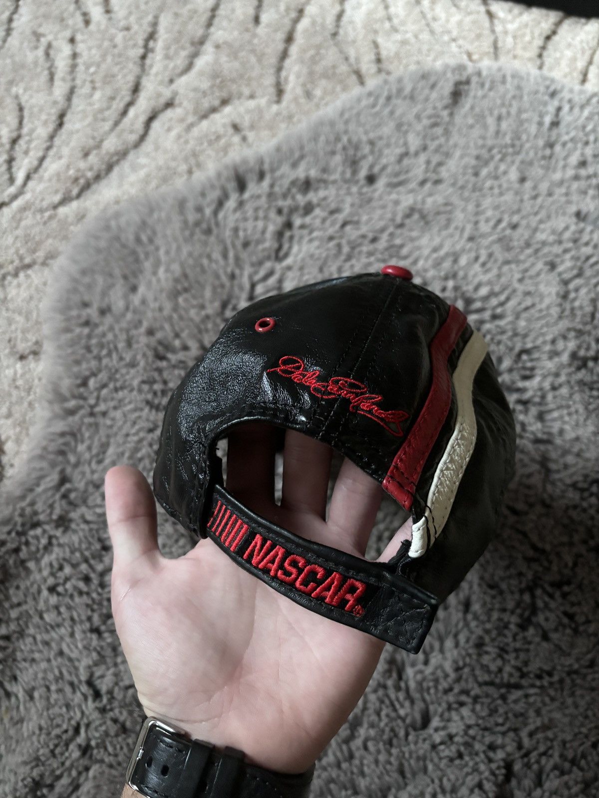 NASCAR × Vintage NASCAR Dale Earnhardt Leather Racing Cap Size ONE SIZE - 3 Thumbnail