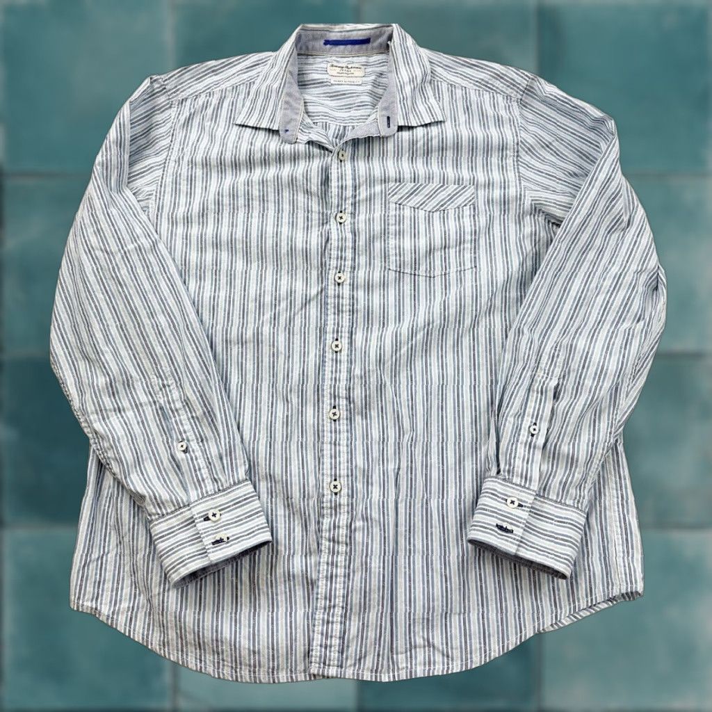 Tommy Bahama Tommy Bahama Button-Up Shirt Men’s Large Striped Long Sleeve Modern Fit Multicolor Tropical L Mens Size US L / EU 52-54 / 3 - 1 Thumbnail