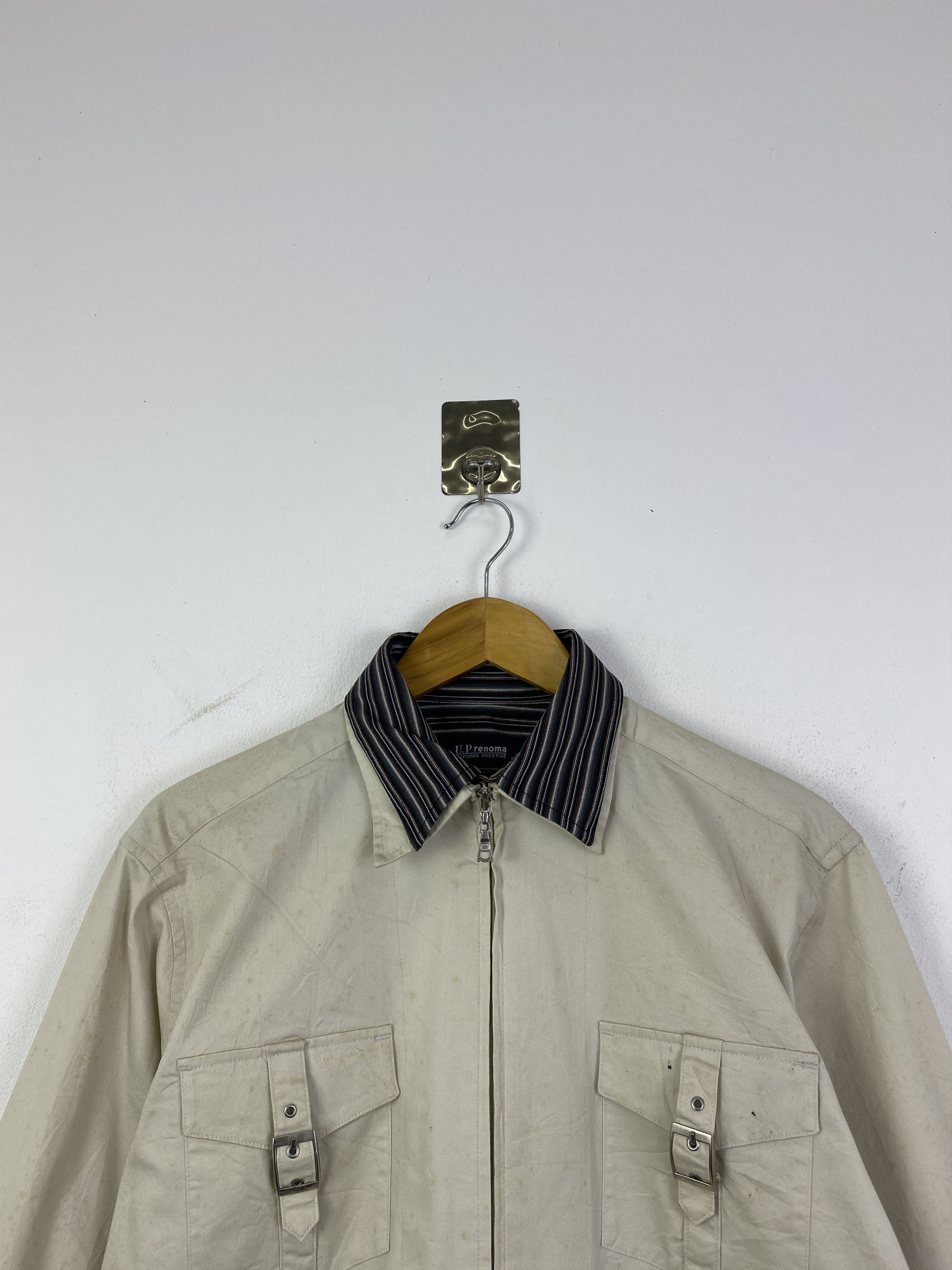 Renoma UP Renoma Zip-Front Blouson Striped Collar Jacket JA0223 Size US M / EU 48-50 / 2 - 3 Thumbnail