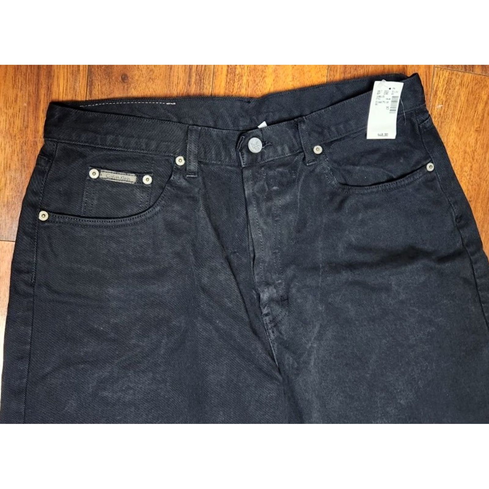 Calvin Klein VINTAGE Calvin Klein Jeans Womens 30X32 Button Fly Denim Black NWT CK 90s Retro Logo Jeans Womens Size 36" / US 14 / IT 50 - 2 Thumbnail