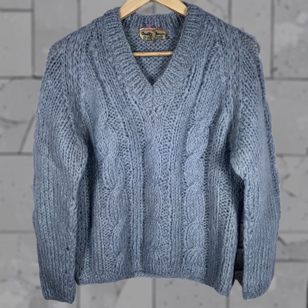 Vintage VINTAGE ITALY Quality House Mohair Wool Blend BLUE KNIT Sweater Womens Size M Size M / US 6-8 / IT 42-44 - 1 Thumbnail