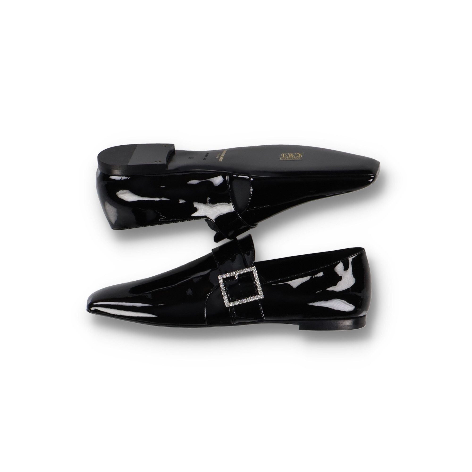 Saint Laurent Paris Black Tristan Patent Leather Slipper Loafers Size US 7 / EU 40 - 4 Thumbnail