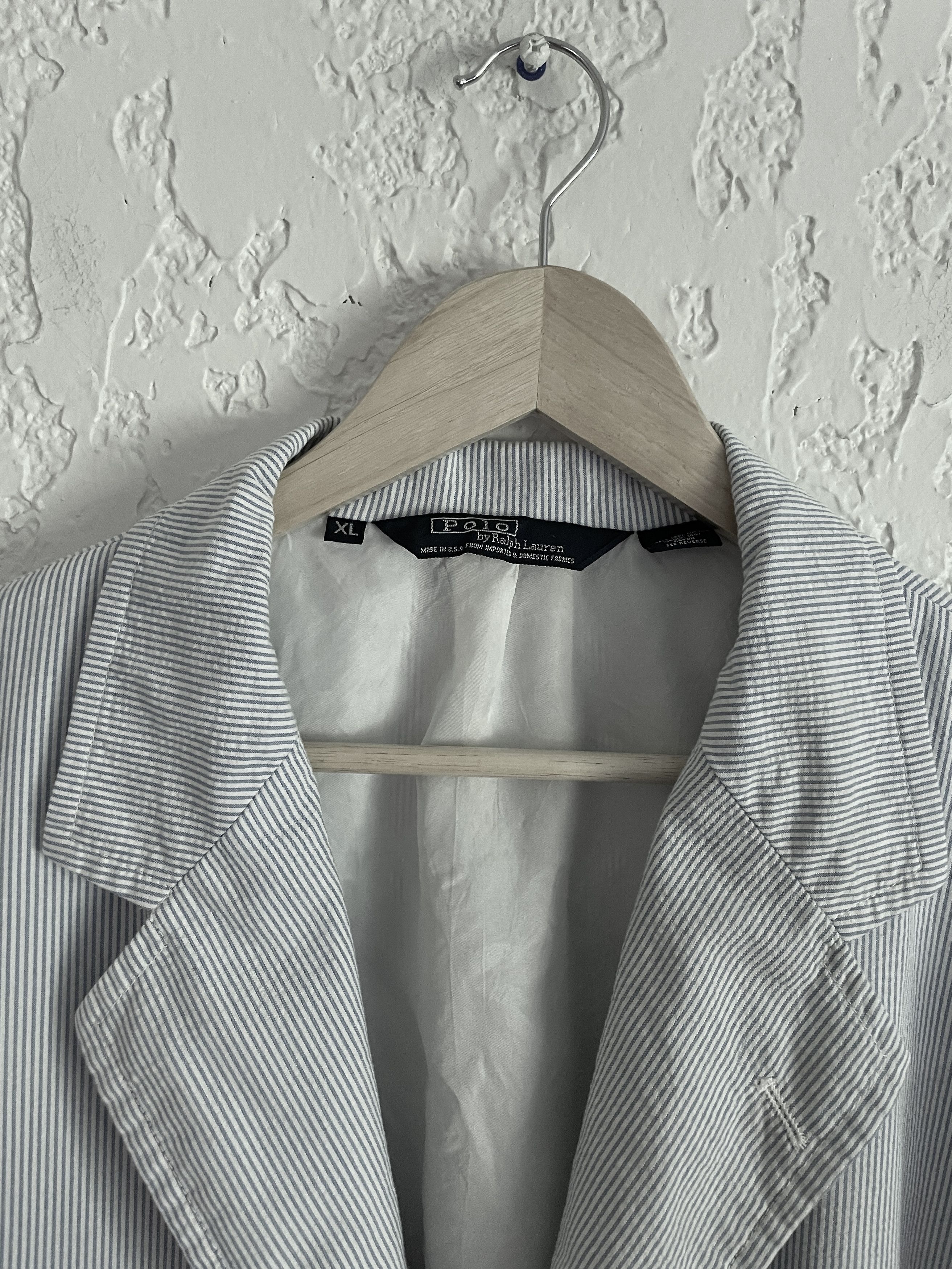 Polo Ralph Lauren 🔥 Polo Ralph Lauren® RARE 80s Seersucker Cotton Blazer Size 44R - 4 Thumbnail