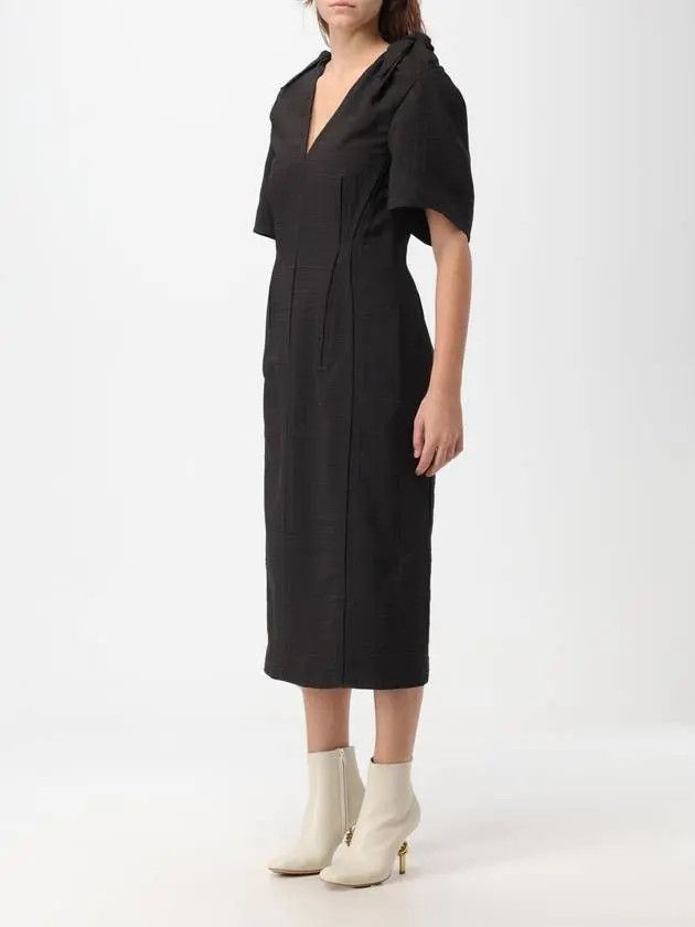 Bottega Veneta o1bcso1str0725 Viscose And Silk Criss-Cross Midi Dress Size XS / US 0-2 / IT 36-38 - 4 Thumbnail