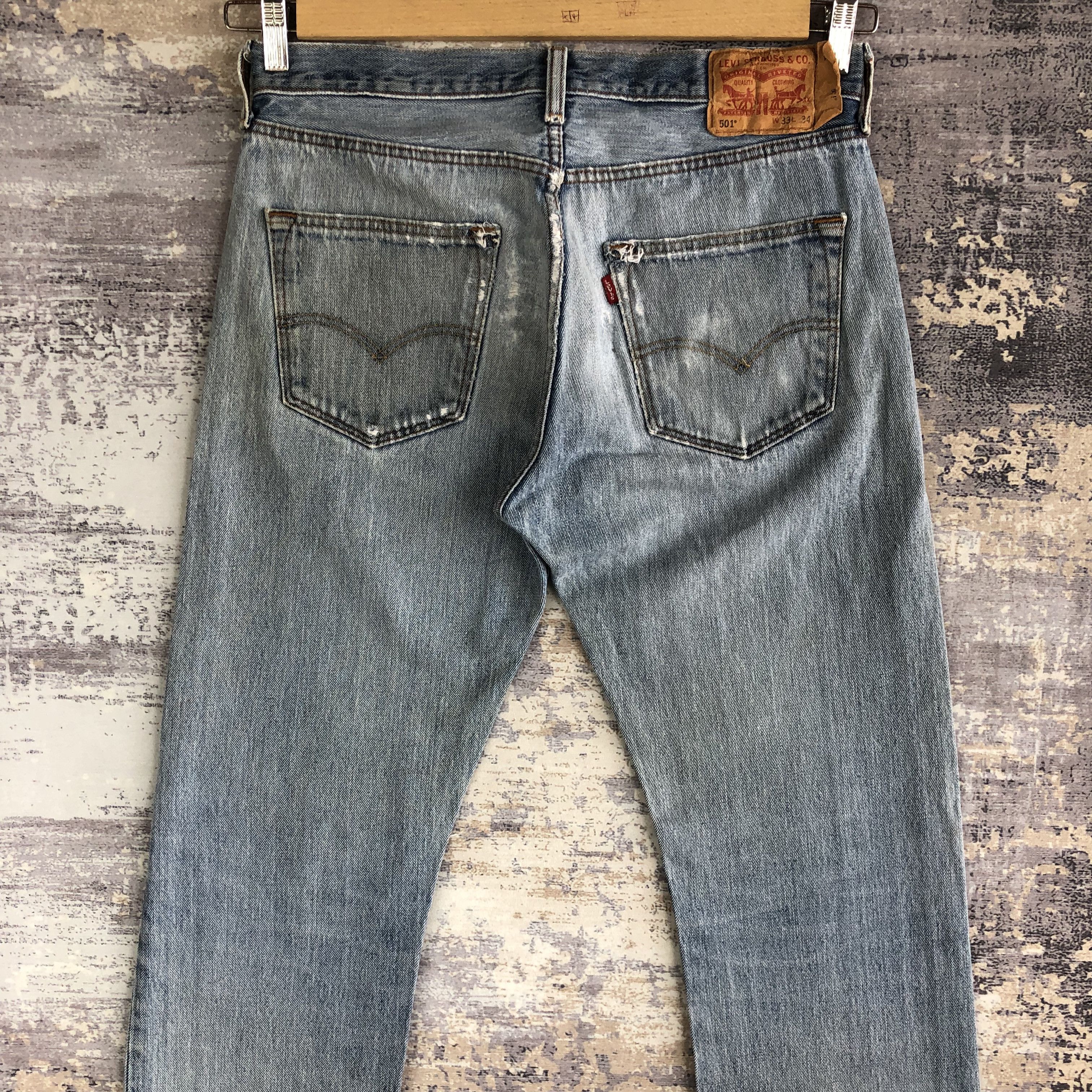 Levi's Vintage Y2K Levis 501 Jeans Levi's Faded Light Wash Denim Size US 32 / EU 48 - 4 Thumbnail