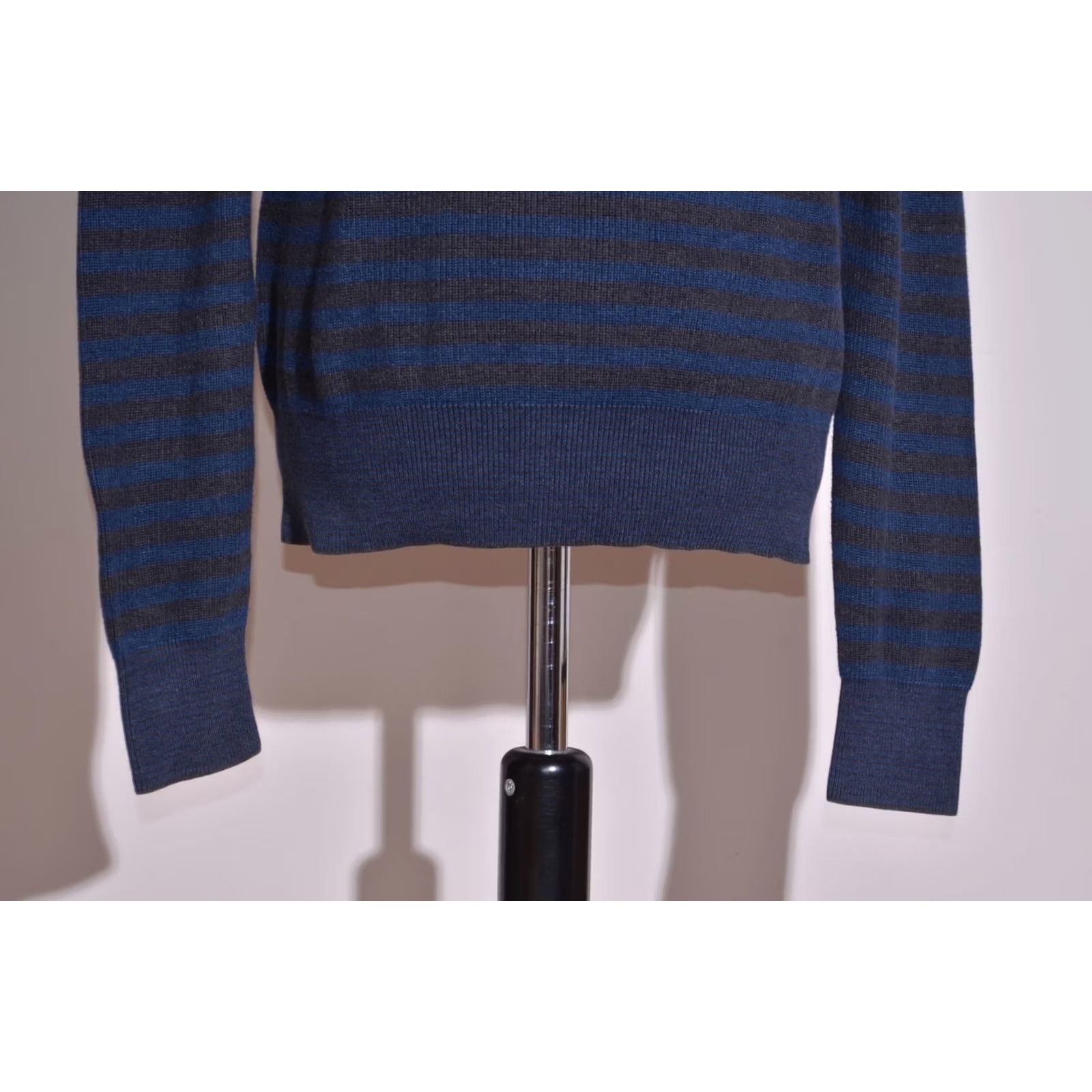 Allsaints AllSaints Sweater Mens Knit Button Striped Cotton Blue Florin Crewneck Sz L Size US L / EU 52-54 / 3 - 4 Thumbnail